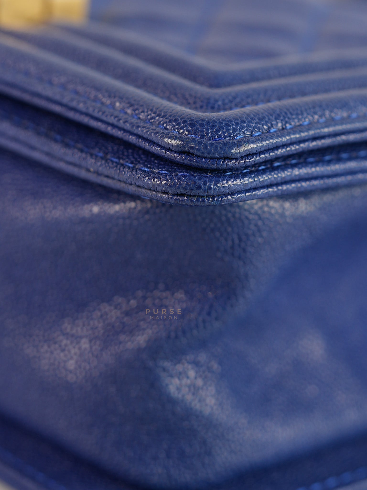 Boy Small Caviar Leather in Royal Blue Aged Gold Hardware(Series 28) | Purse Maison Luxury Bags Shop