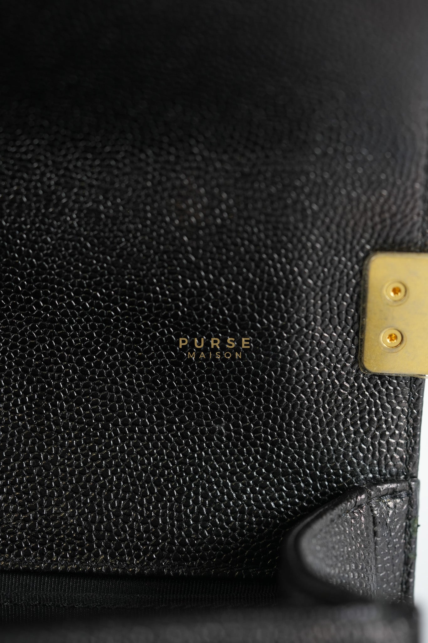 Boy Small Chevron in Black Caviar Leather and Aged Gold Hardware Series 24 | Purse Maison Luxury Bags Shop