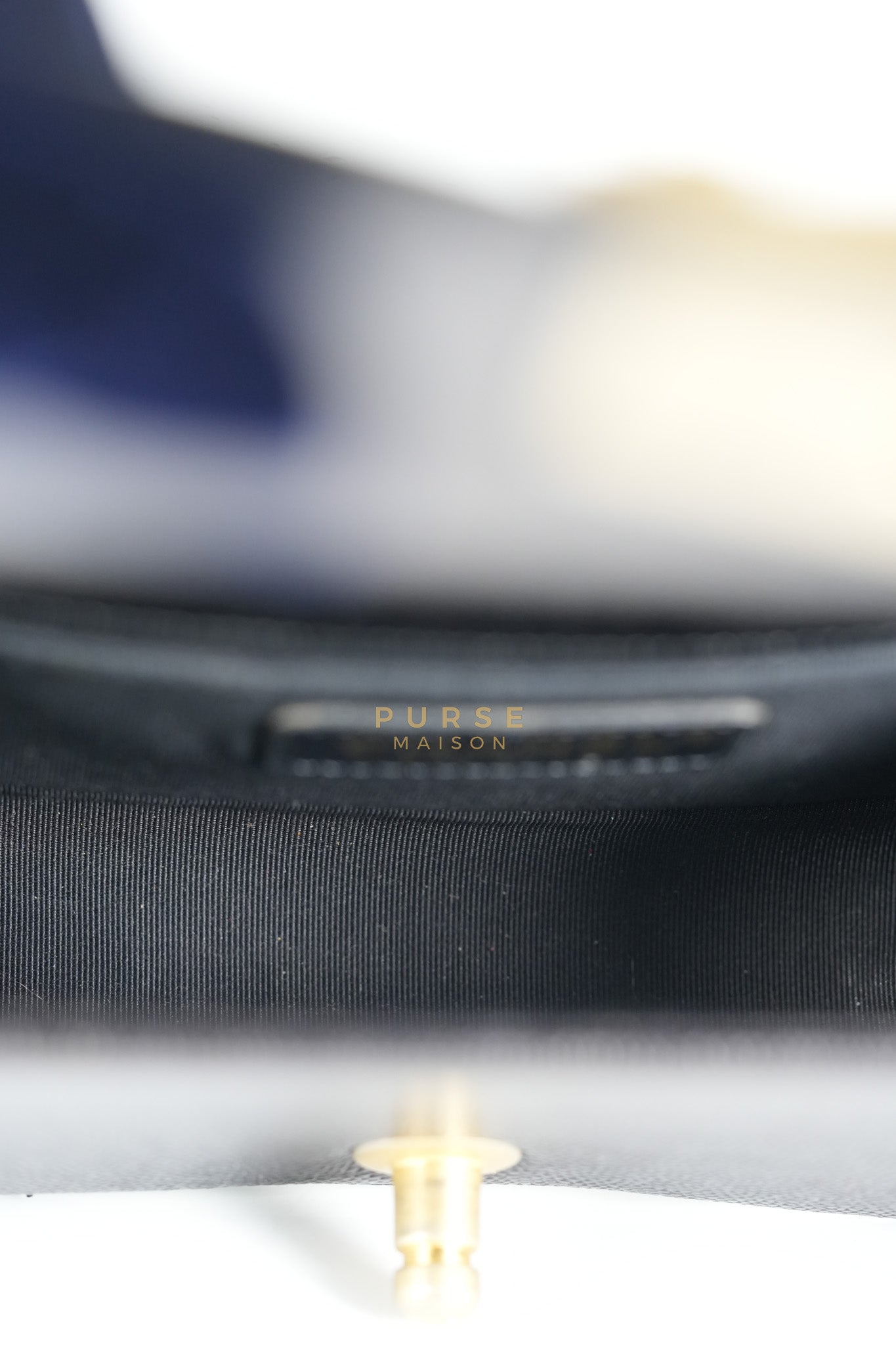 Boy Small Chevron in Black Caviar Leather and Aged Gold Hardware Series 24 | Purse Maison Luxury Bags Shop