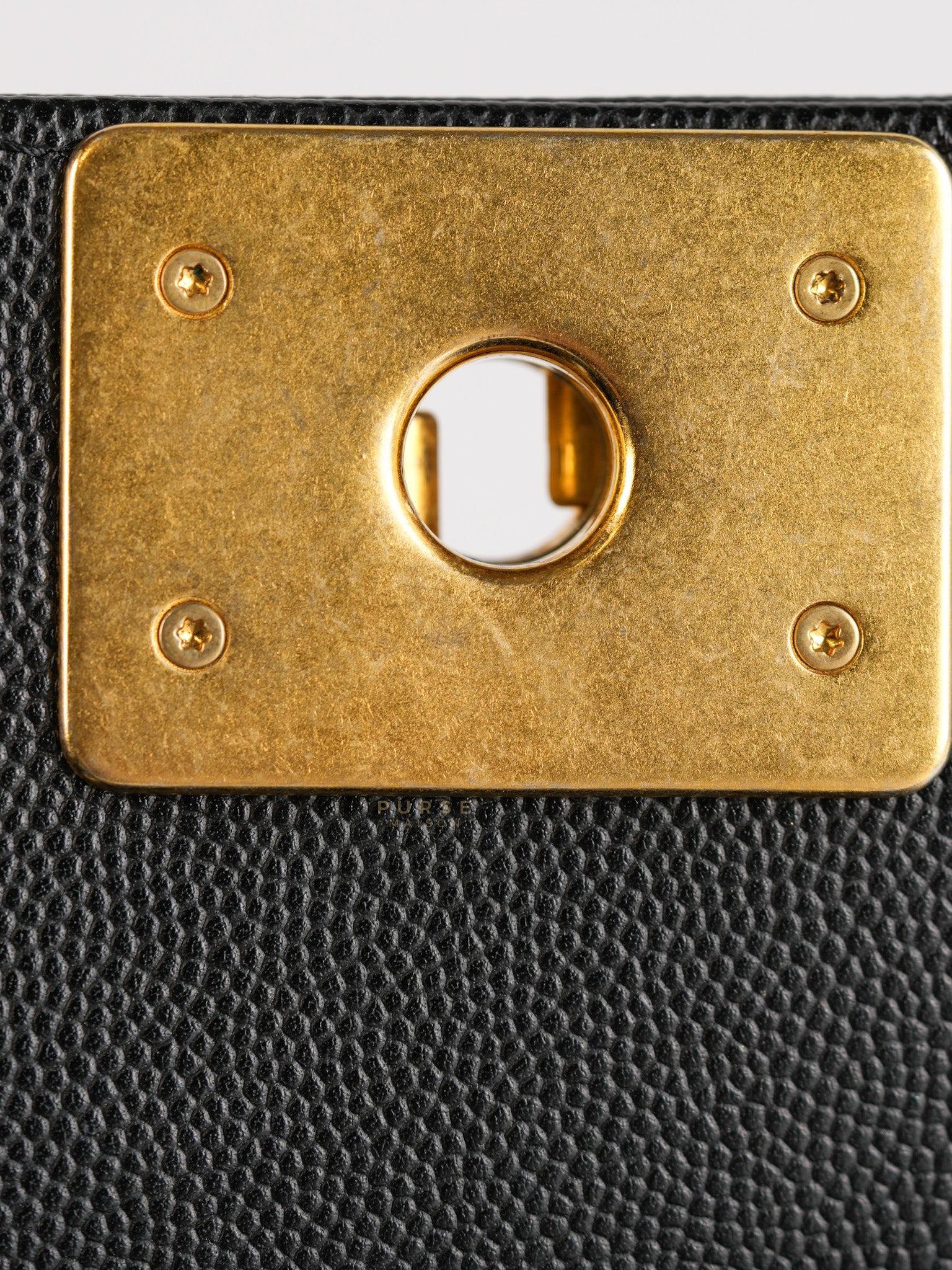 Boy Small in Black Caviar Leather and Aged Gold Hardware (Microchip) | Purse Maison Luxury Bags Shop