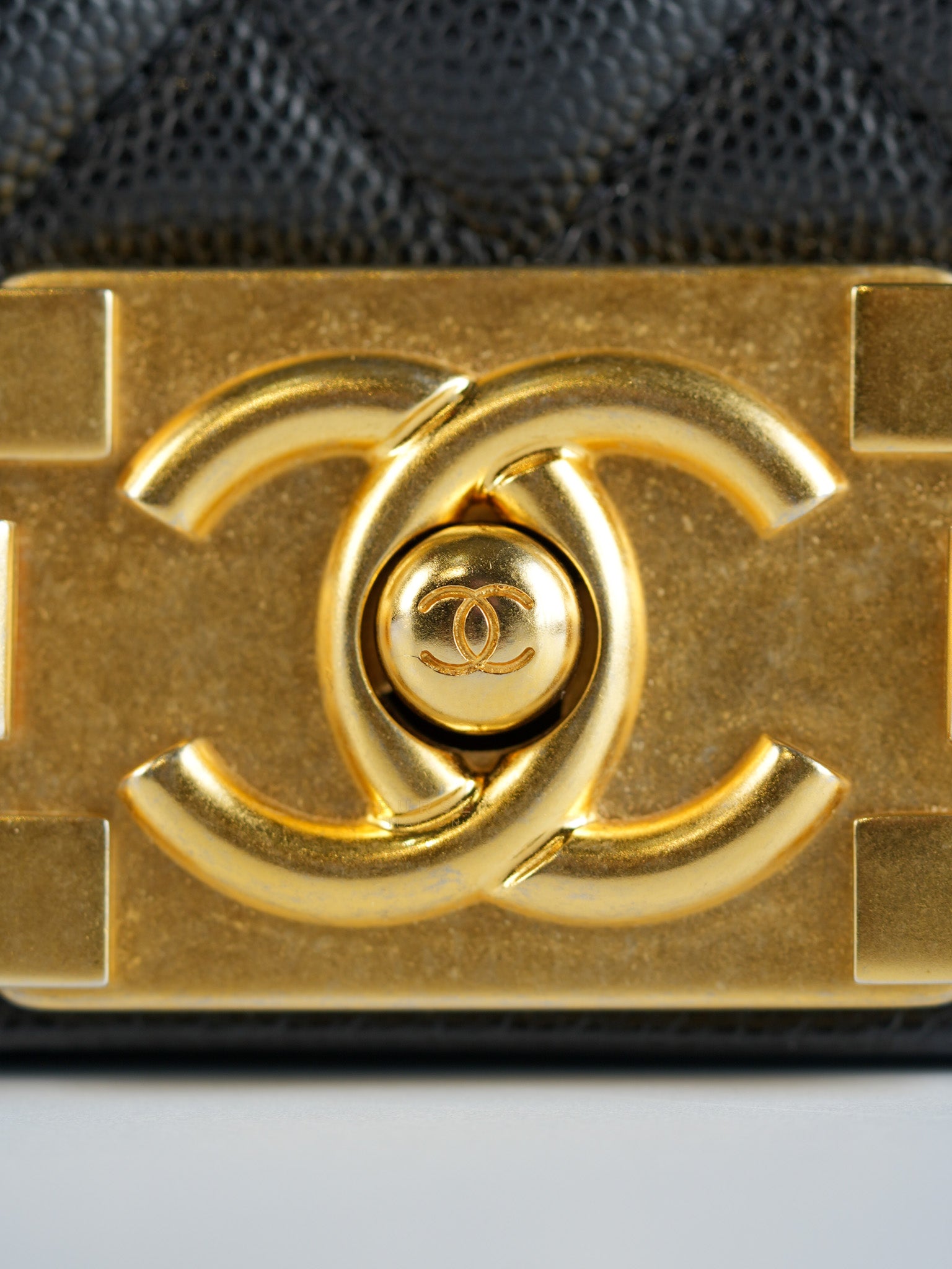 Boy Small in Black Caviar Leather and Aged Gold Hardware (Microchip) | Purse Maison Luxury Bags Shop
