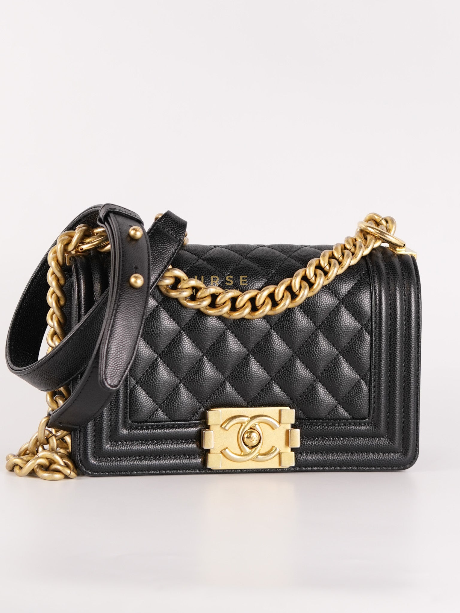 Le Boy Small Black Microchip | Purse Maison Luxury Bags Shop