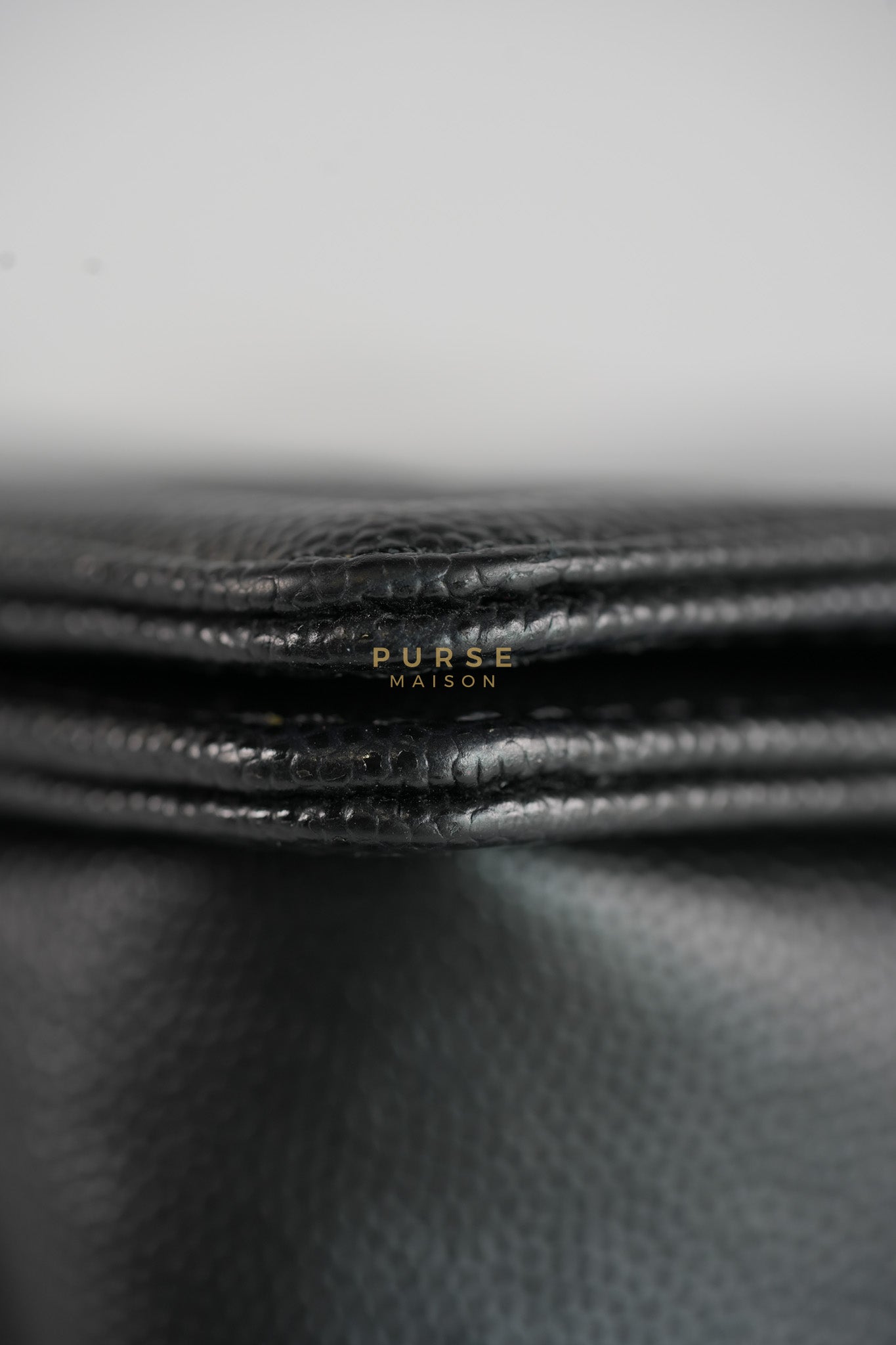 Boy Small in Black Caviar Leather & Gold Hardware Microchip | Purse Maison Luxury Bags Shop