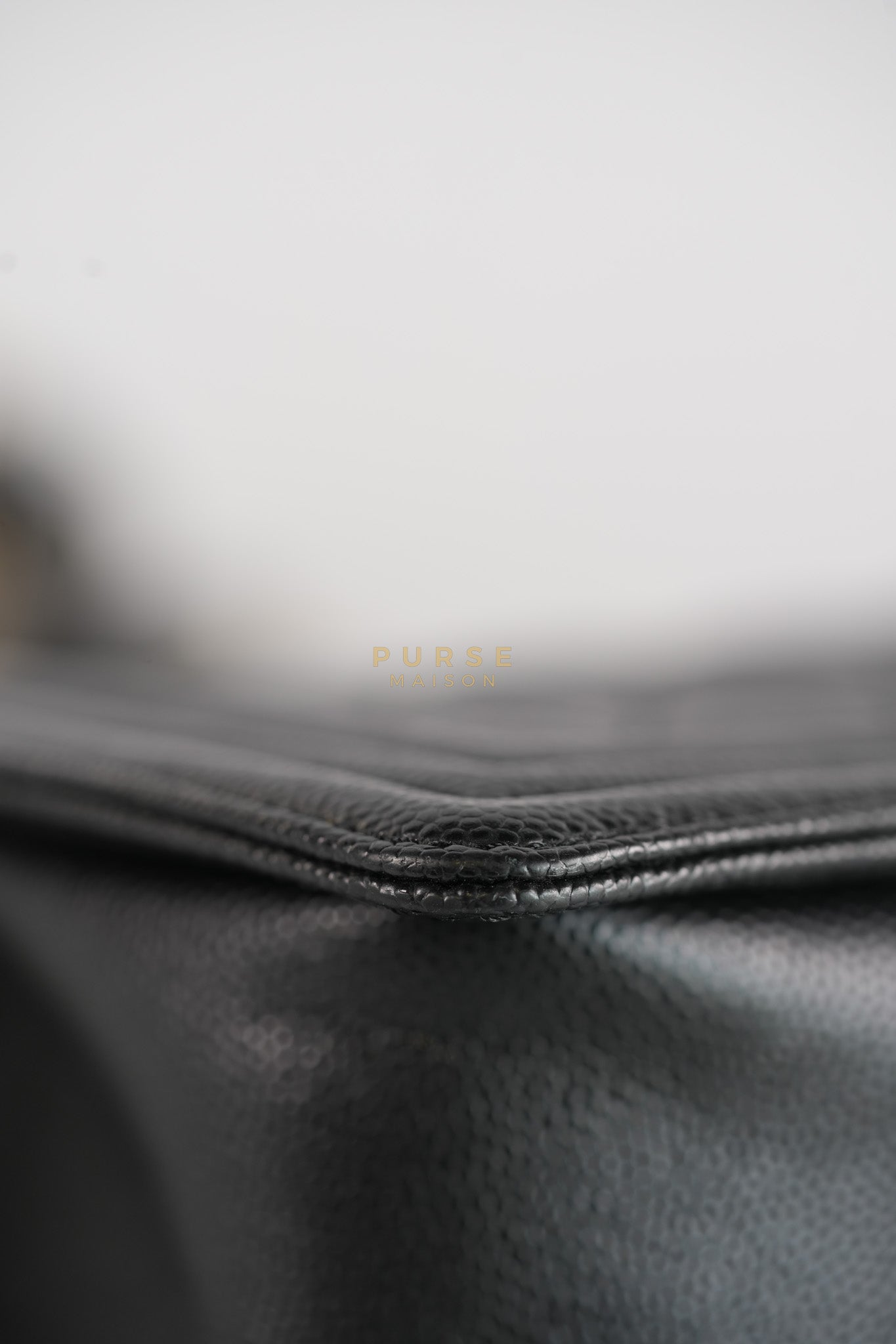 Boy Small in Black Caviar Leather & Gold Hardware Microchip | Purse Maison Luxury Bags Shop