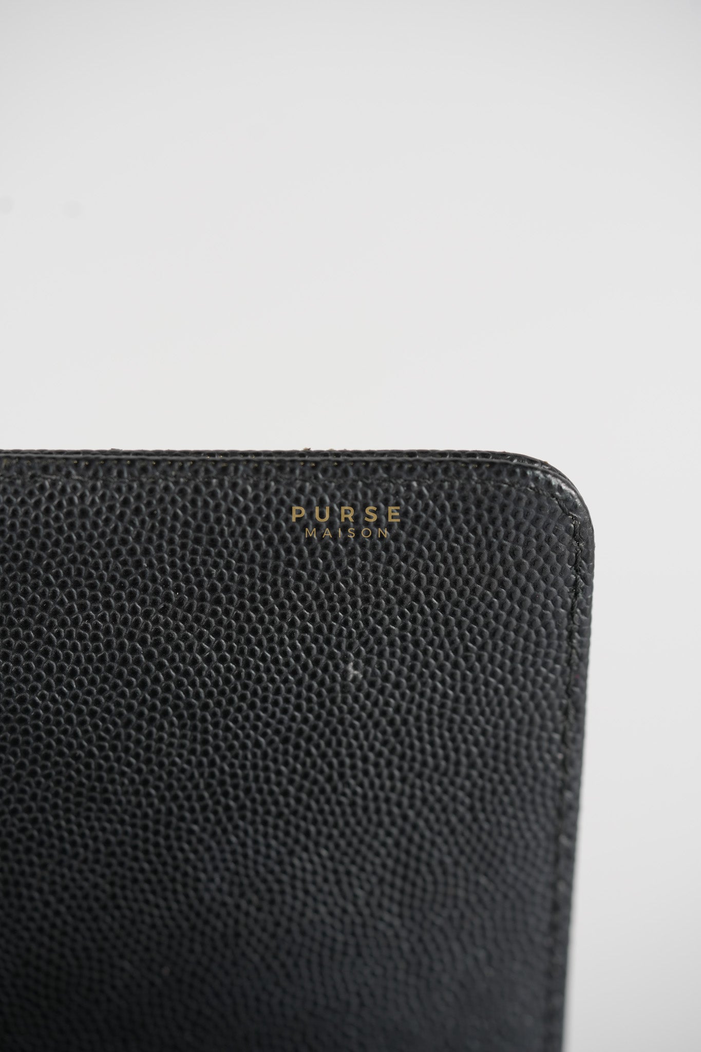 Boy Small in Black Caviar Leather & Gold Hardware Microchip | Purse Maison Luxury Bags Shop