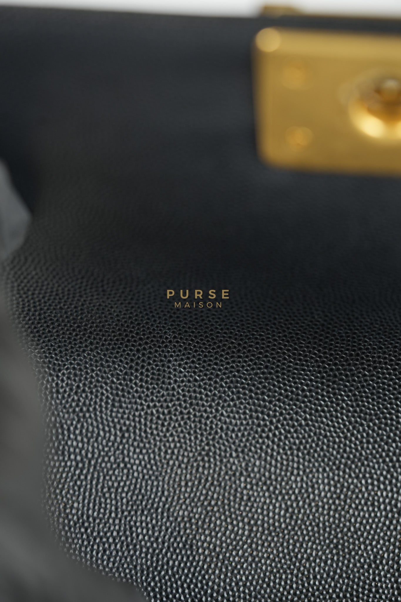 Boy Small in Black Caviar Leather & Gold Hardware Microchip | Purse Maison Luxury Bags Shop