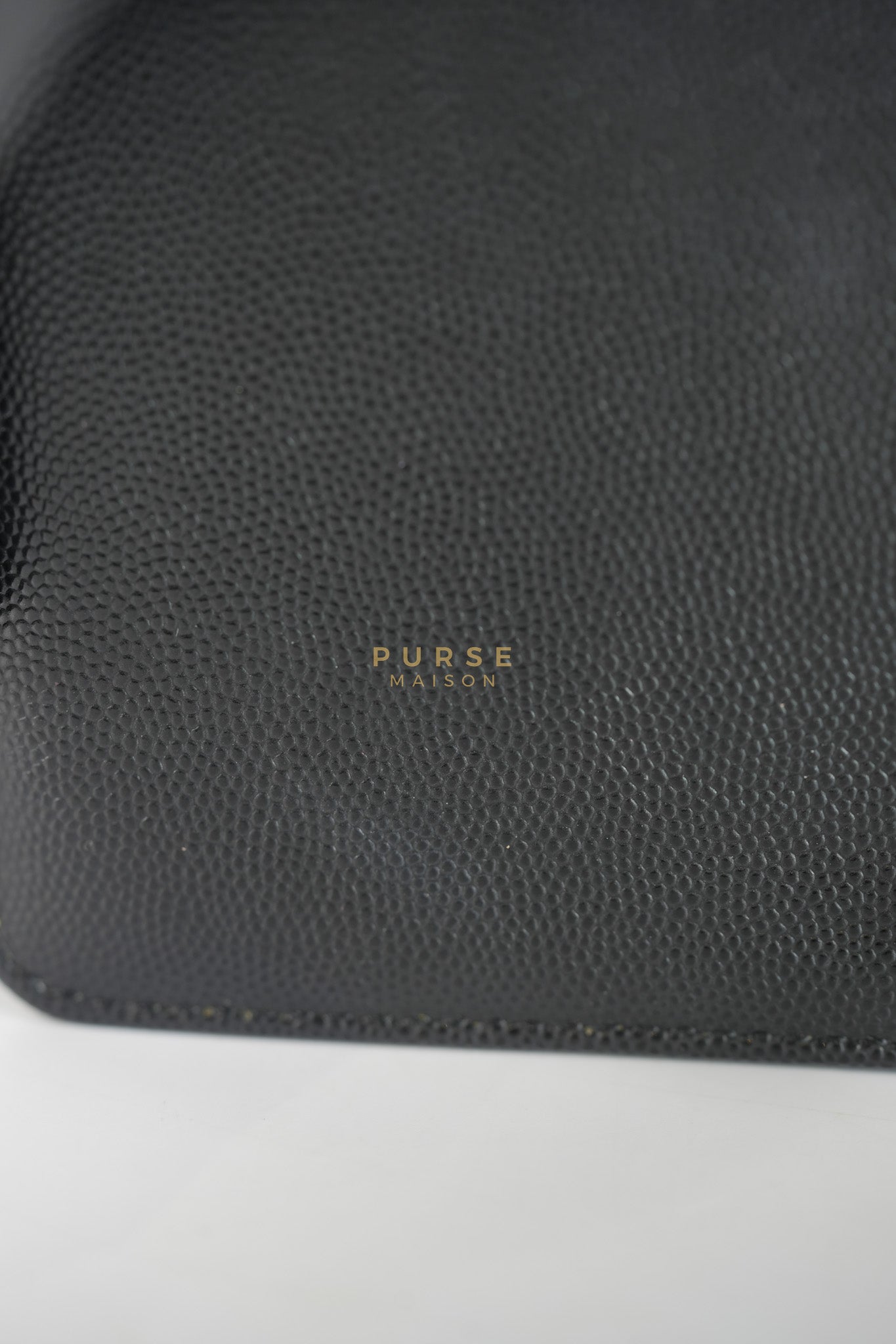 Boy Small in Black Caviar Leather & Gold Hardware Microchip | Purse Maison Luxury Bags Shop