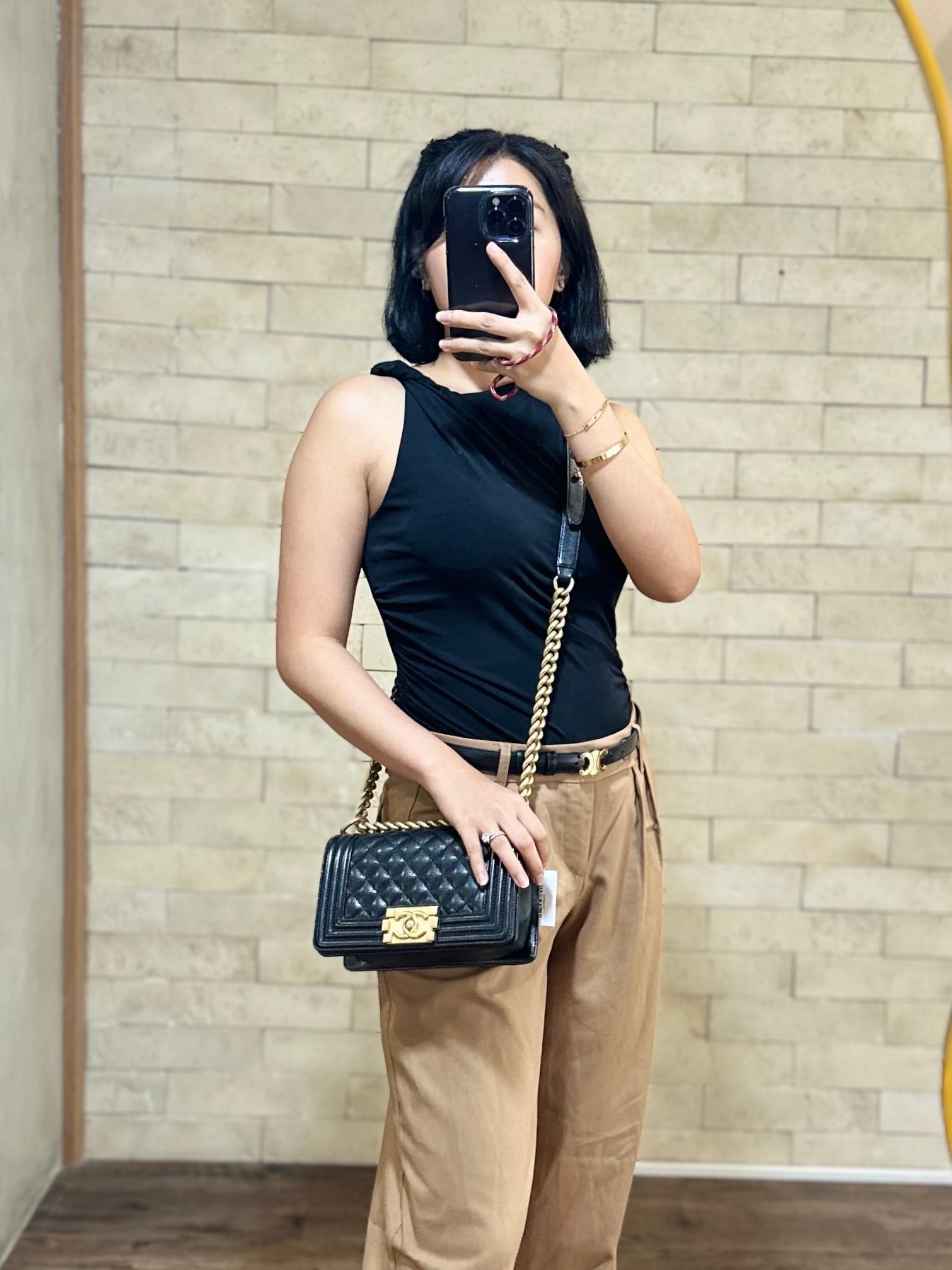 Boy Small Black Caviar in Aged Gold Hardware Series 29 | Purse Maison Luxury Bags Shop