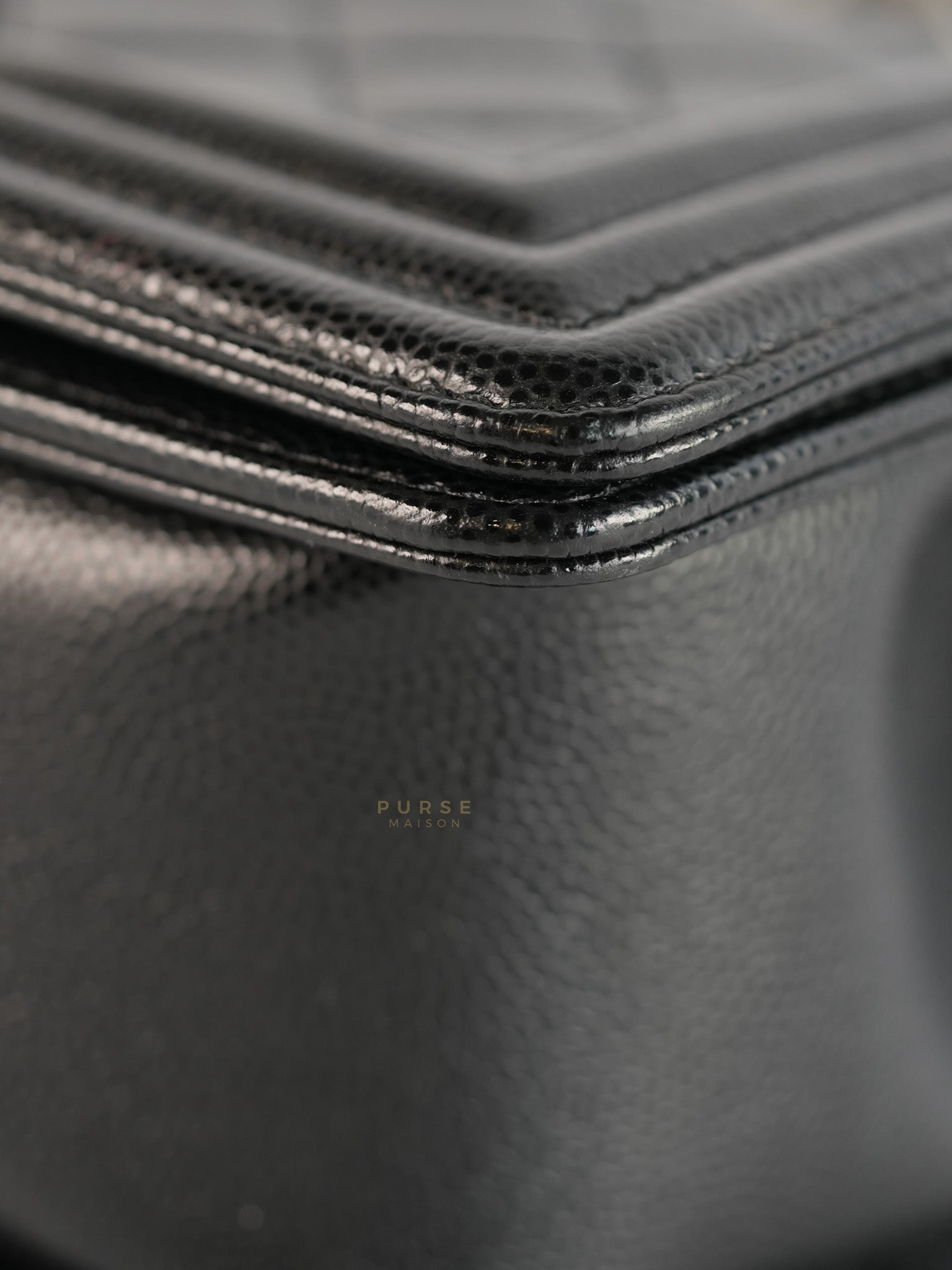 Boy Small in Black Caviar Leather Ruthenium Hardware(Series 29) | Purse Maison Luxury Bags Shop