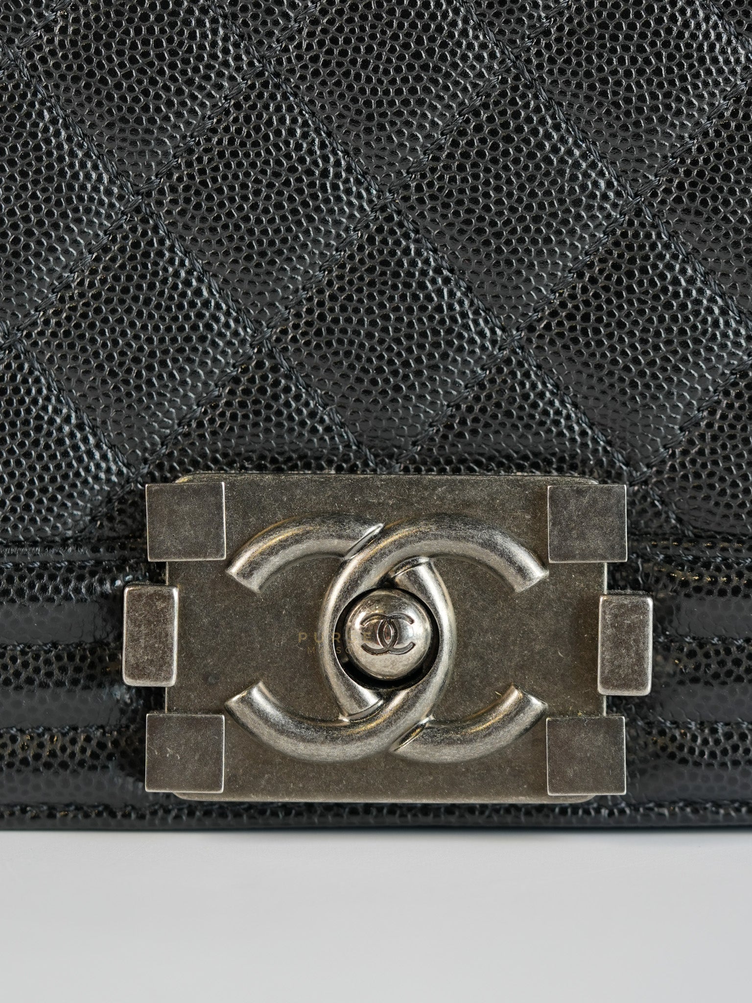 Boy Small in Black Caviar Leather Ruthenium Hardware(Series 29) | Purse Maison Luxury Bags Shop