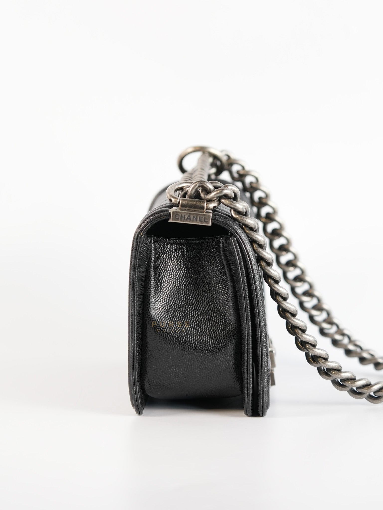 Boy Small in Black Caviar Leather Ruthenium Hardware(Series 29) | Purse Maison Luxury Bags Shop