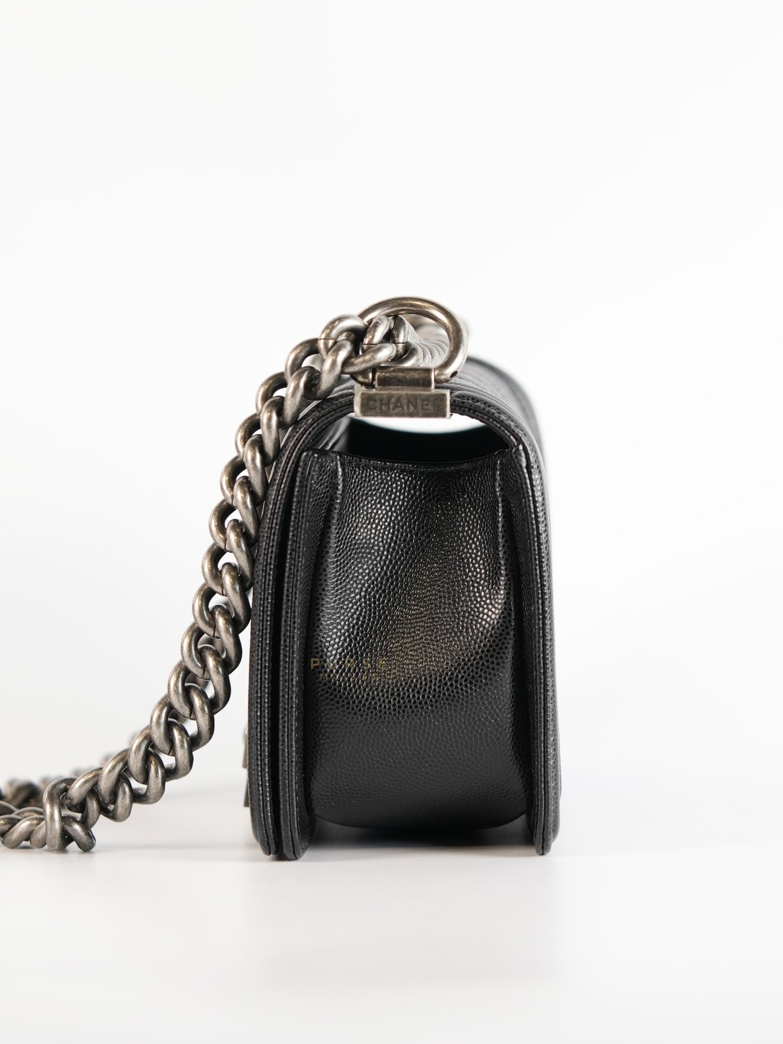 Boy Small in Black Caviar Leather Ruthenium Hardware(Series 29) | Purse Maison Luxury Bags Shop