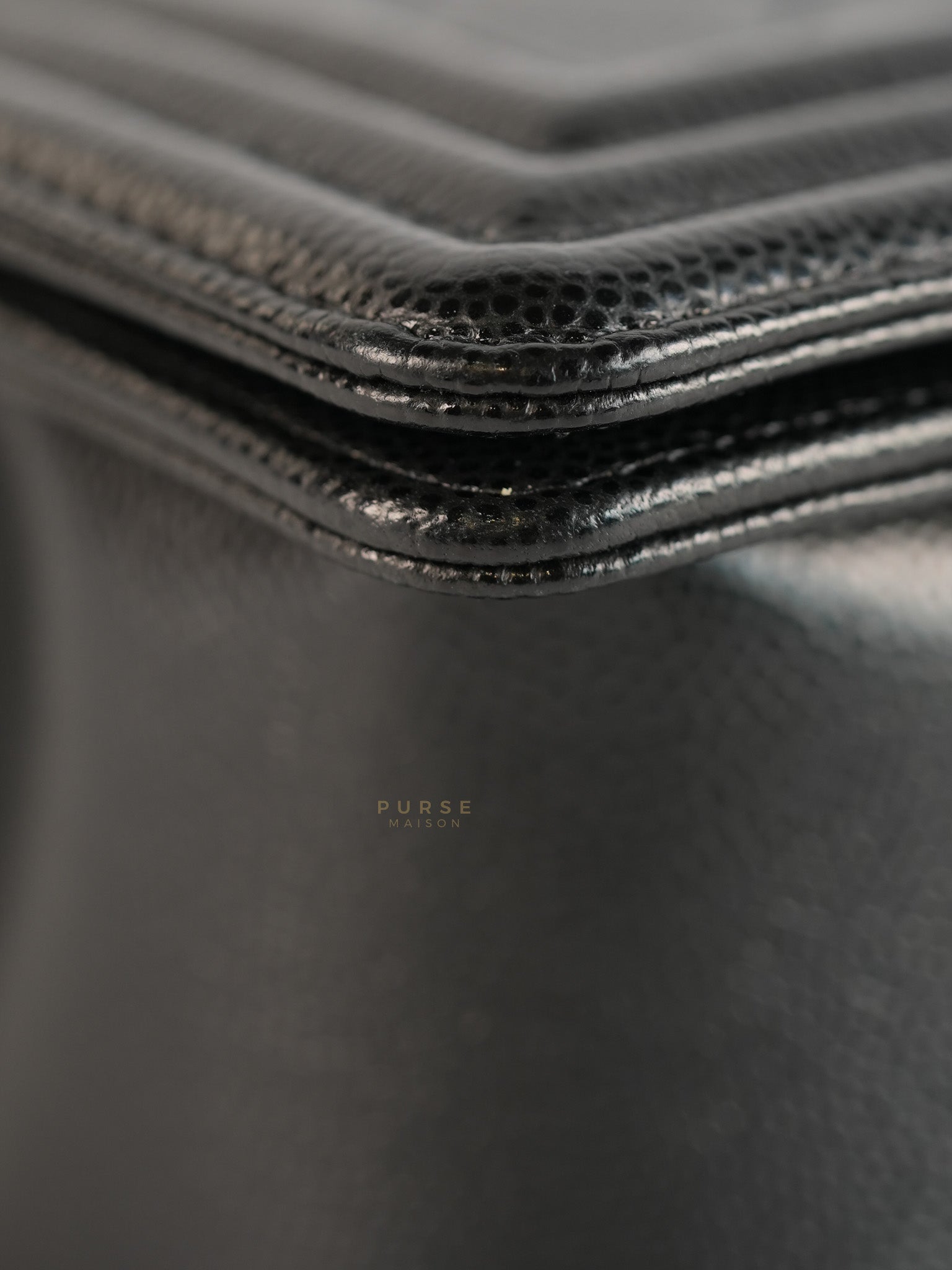 Boy Small in Black Caviar Leather Ruthenium Hardware(Series 29) | Purse Maison Luxury Bags Shop