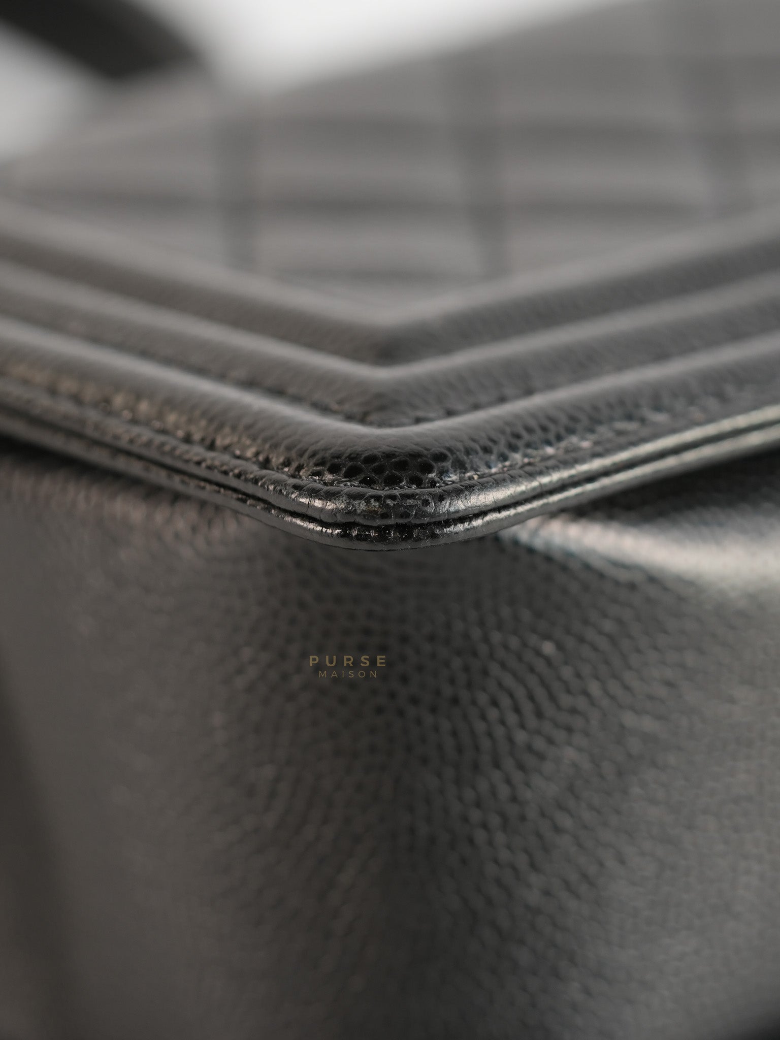 Boy Small in Black Caviar Leather Ruthenium Hardware(Series 29) | Purse Maison Luxury Bags Shop