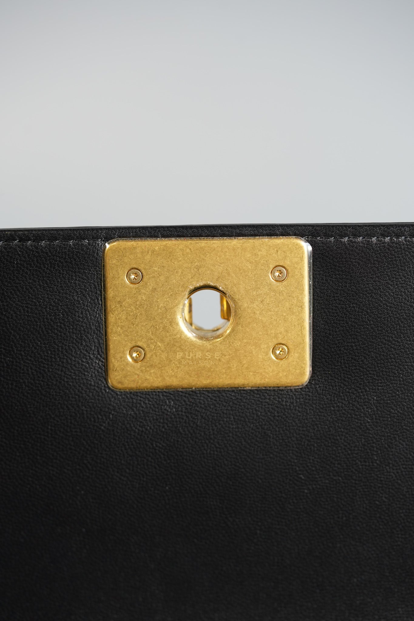 Boy Small in Black Lambskin Leather and Aged Gold Hardware Series 24 | Purse Maison Luxury Bags Shop