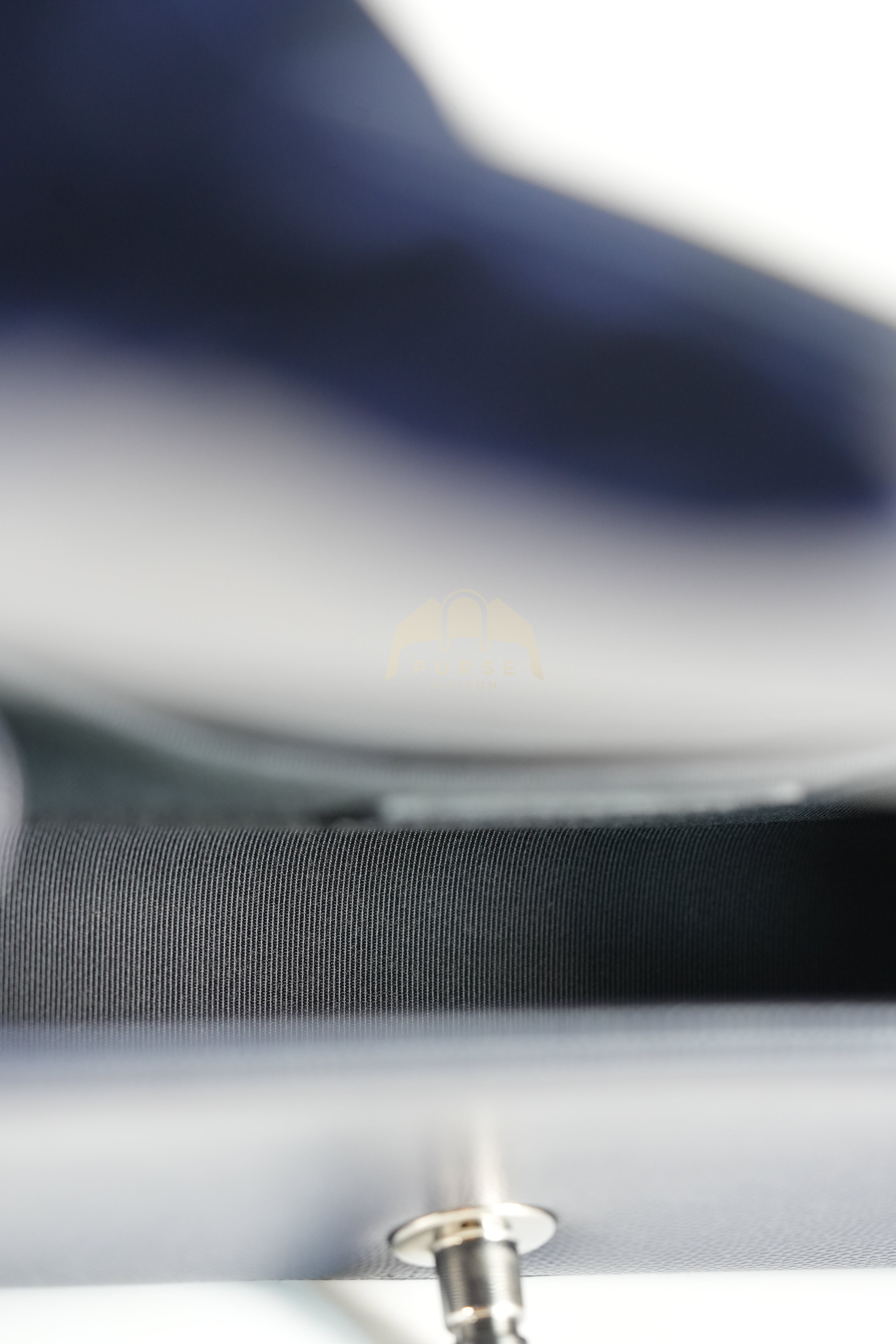 Boy Small Navy Blue in Chevron Caviar Leather and Silver Hardware Series 25 | Purse Maison Luxury Bags Shop