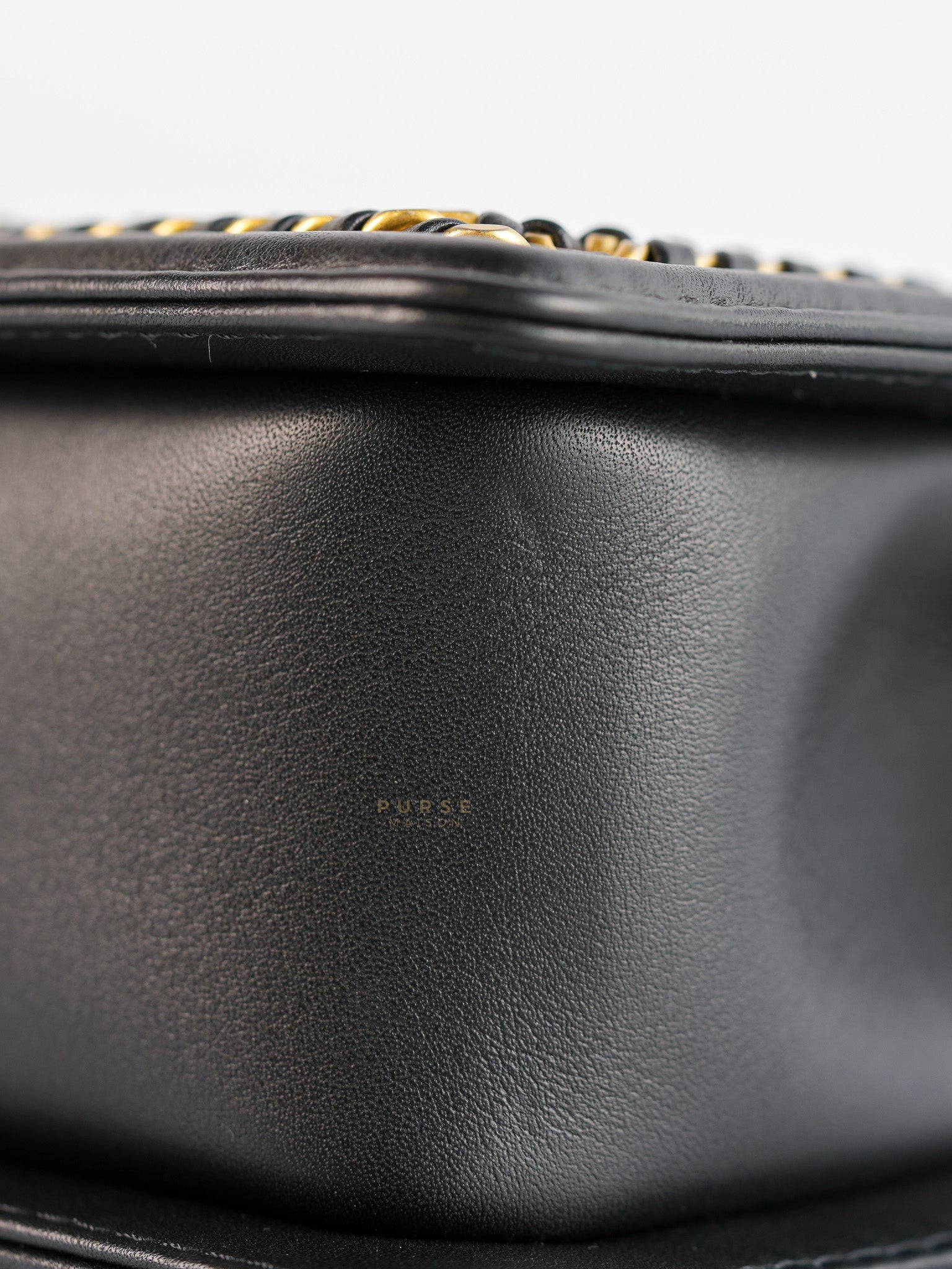 Boy Top Handle Small in Black Lambskin Leather Aged Gold Hardware(Series 26) | Purse Maison Luxury Bags Shop