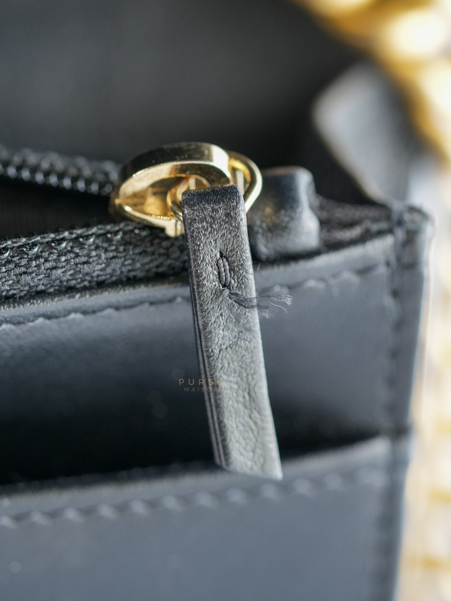Boy Wallet On Chain in Black Caviar Leather Gold Hardware(Microchip) | Purse Maison Luxury Bags Shop
