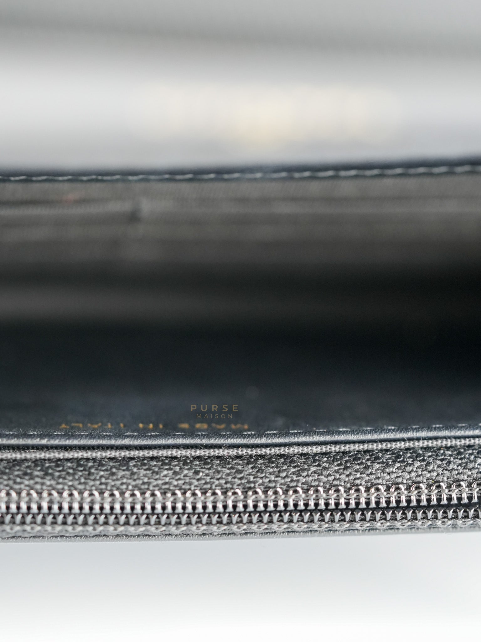 Boy Wallet On Chain in Black Caviar Leather Gold Hardware(Microchip) | Purse Maison Luxury Bags Shop
