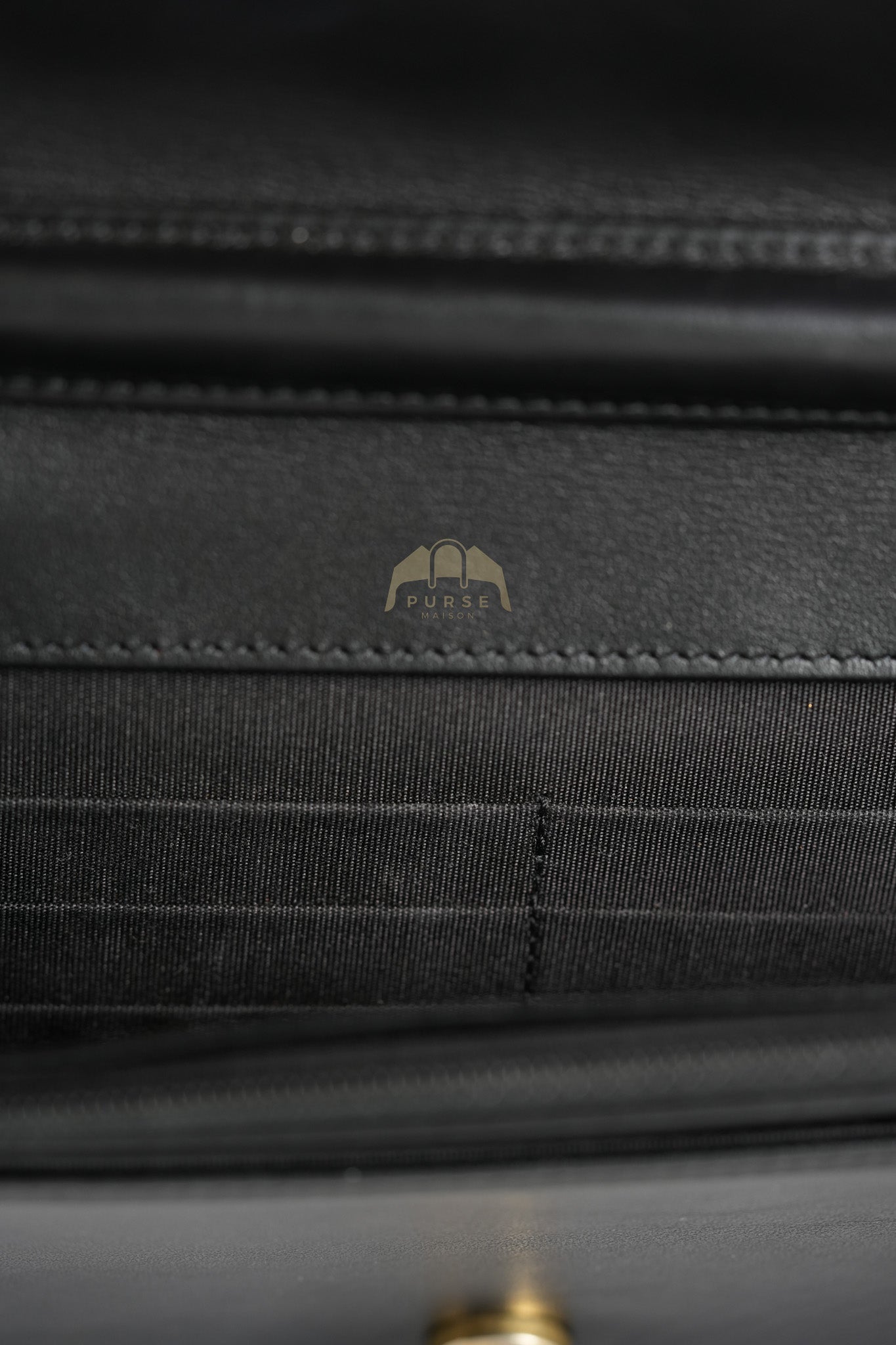 Boy Wallet on Chain in Black Quilted Caviar Leather & Gold Hardware Series 30 | Purse Maison Luxury Bags Shop