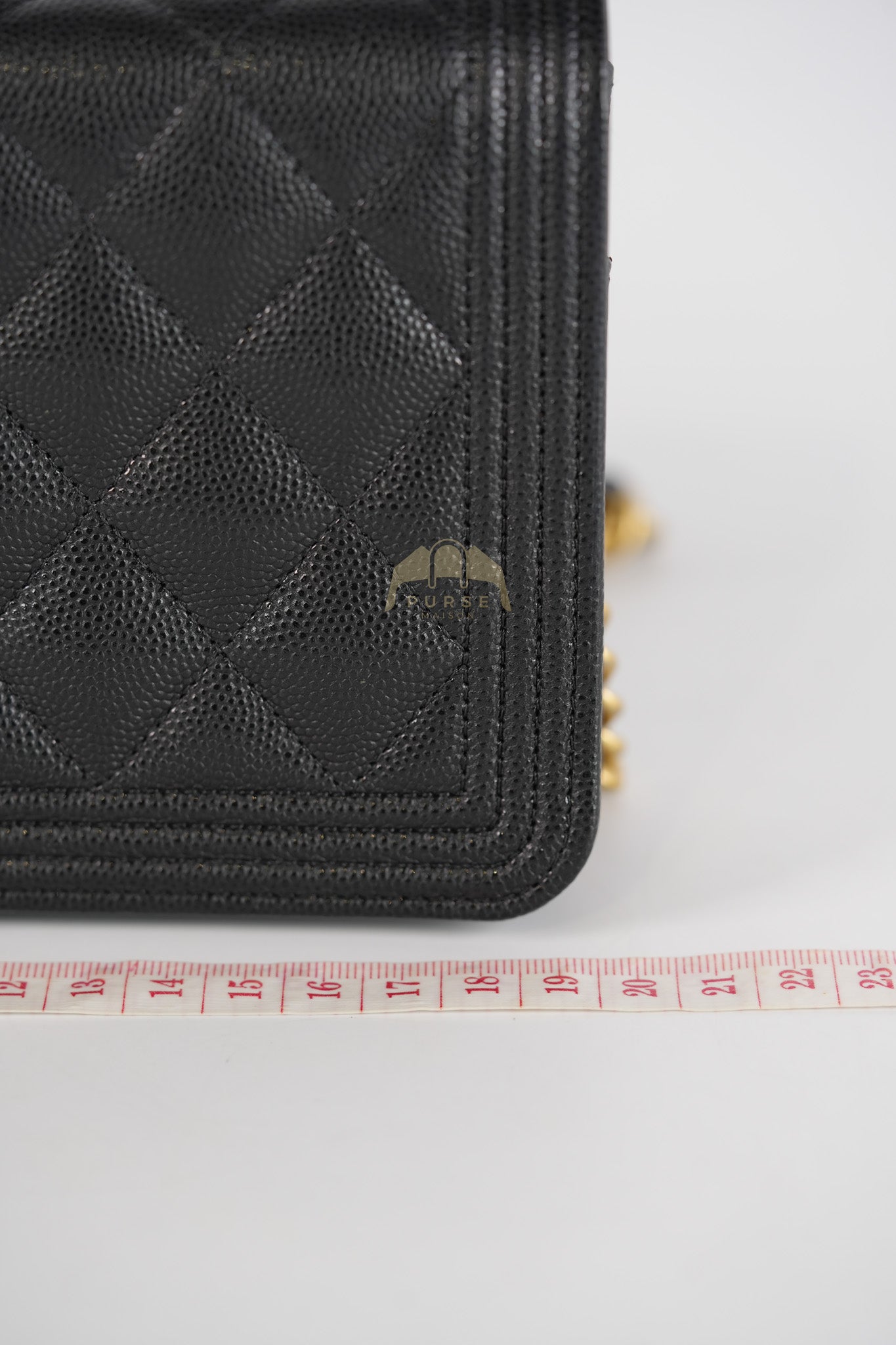 Boy Wallet on Chain in Black Quilted Caviar Leather & Gold Hardware Series 30 | Purse Maison Luxury Bags Shop