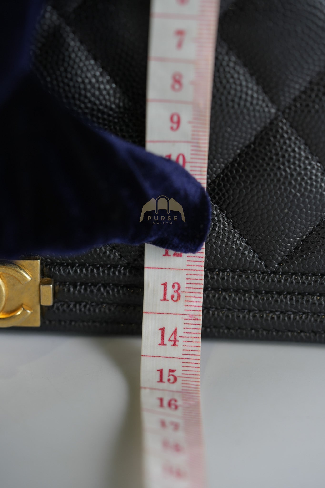 Boy Wallet on Chain in Black Quilted Caviar Leather & Gold Hardware Series 30 | Purse Maison Luxury Bags Shop