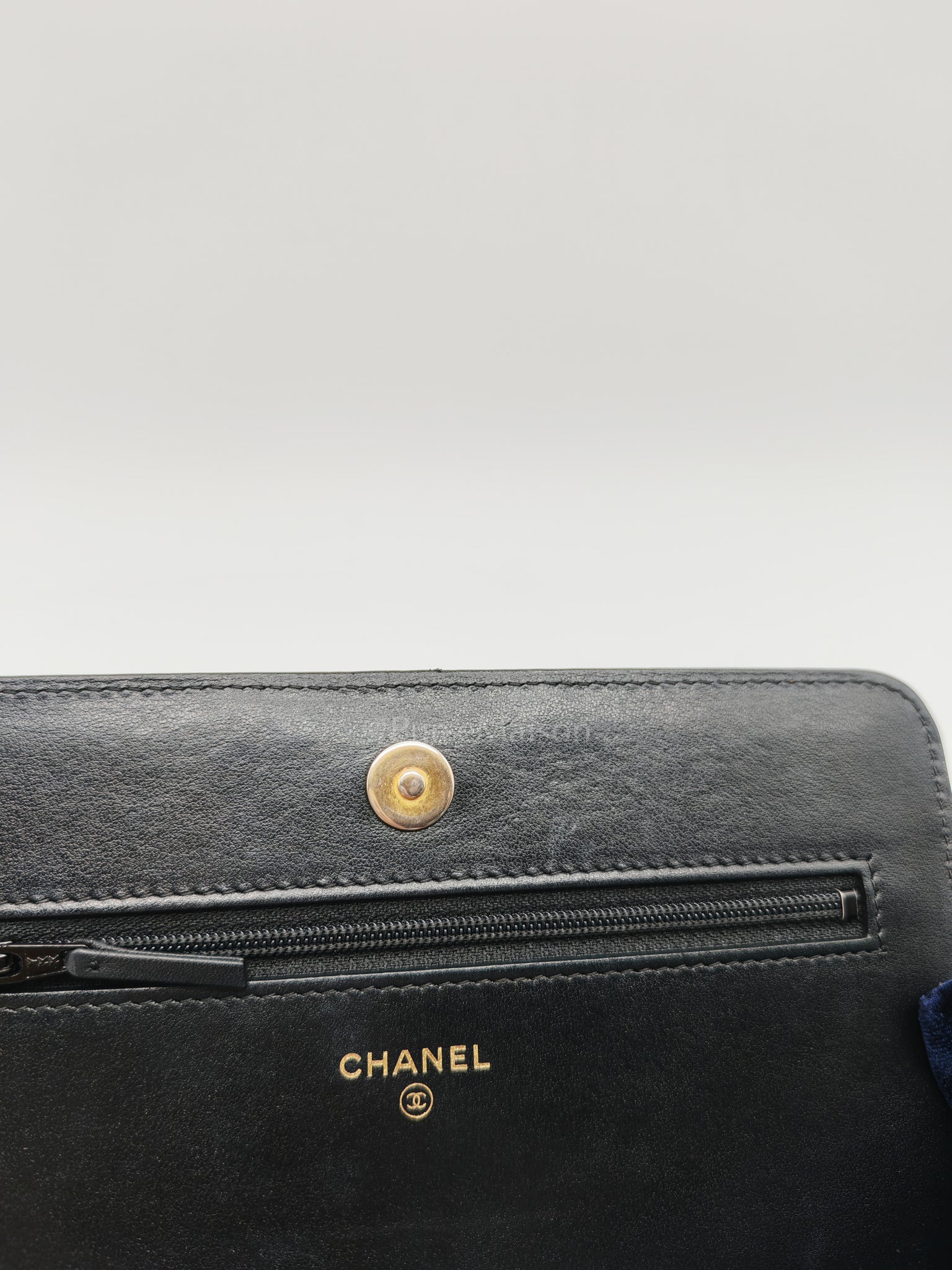 Boy Wallet On Chain (WOC) in Black Caviar Leather and Aged Gold Hardware Series 26 | Purse Maison Luxury Bags Shop