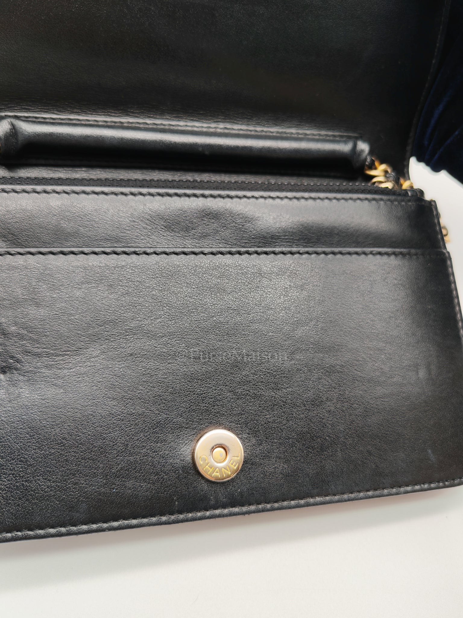 Boy Wallet On Chain (WOC) in Black Caviar Leather and Aged Gold Hardware Series 26 | Purse Maison Luxury Bags Shop