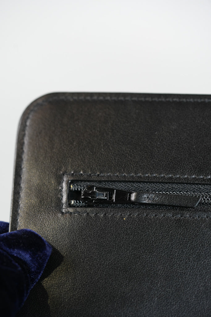 Boy Wallet On Chain (WOC) in Black Quilted Caviar Leather and Aged Gold Hardware Series 29 | Purse Maison Luxury Bags Shop