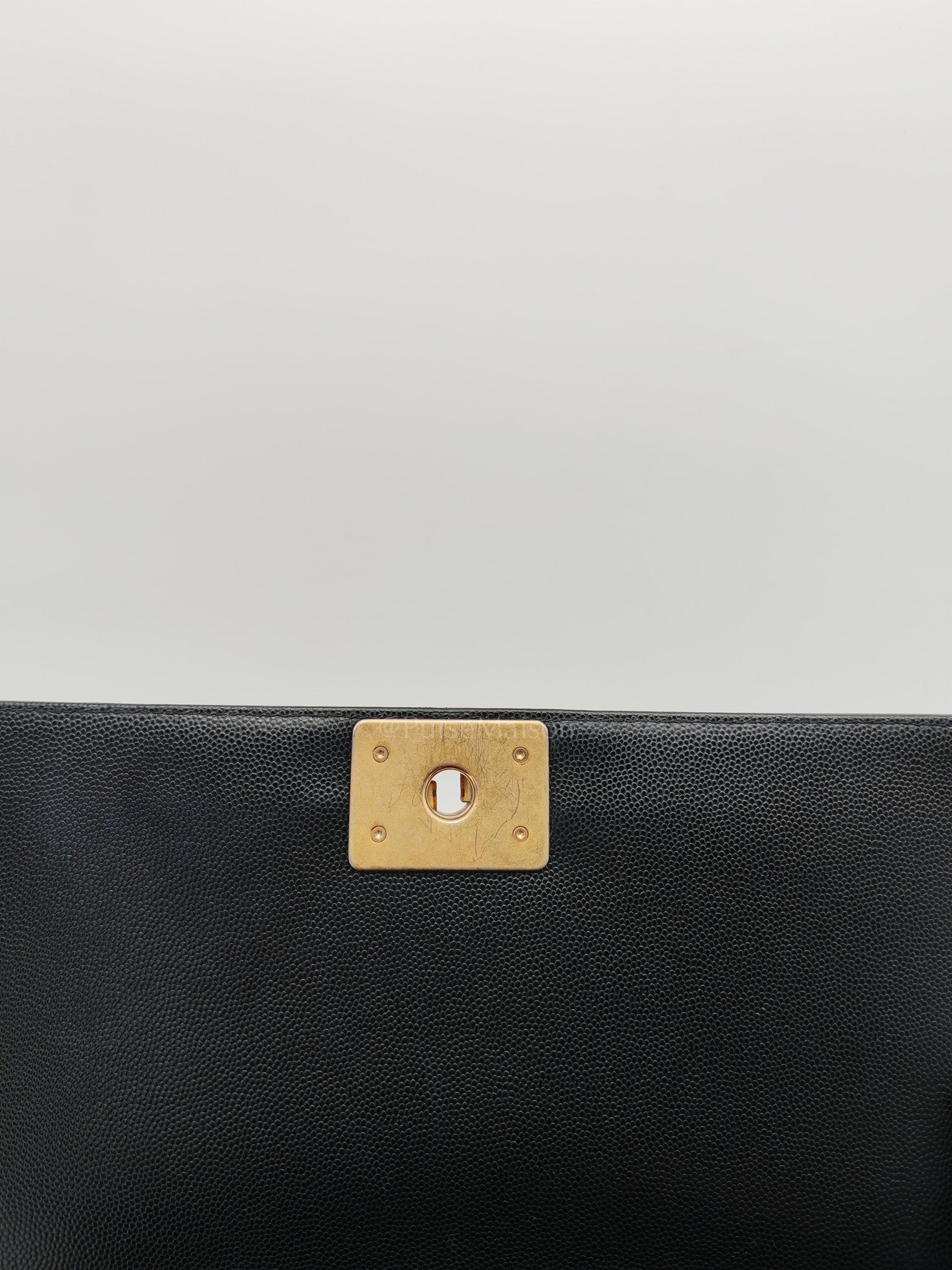 Le Boy New Medium in Black Quilted Caviar Leather & Aged Gold Hardware Series 28