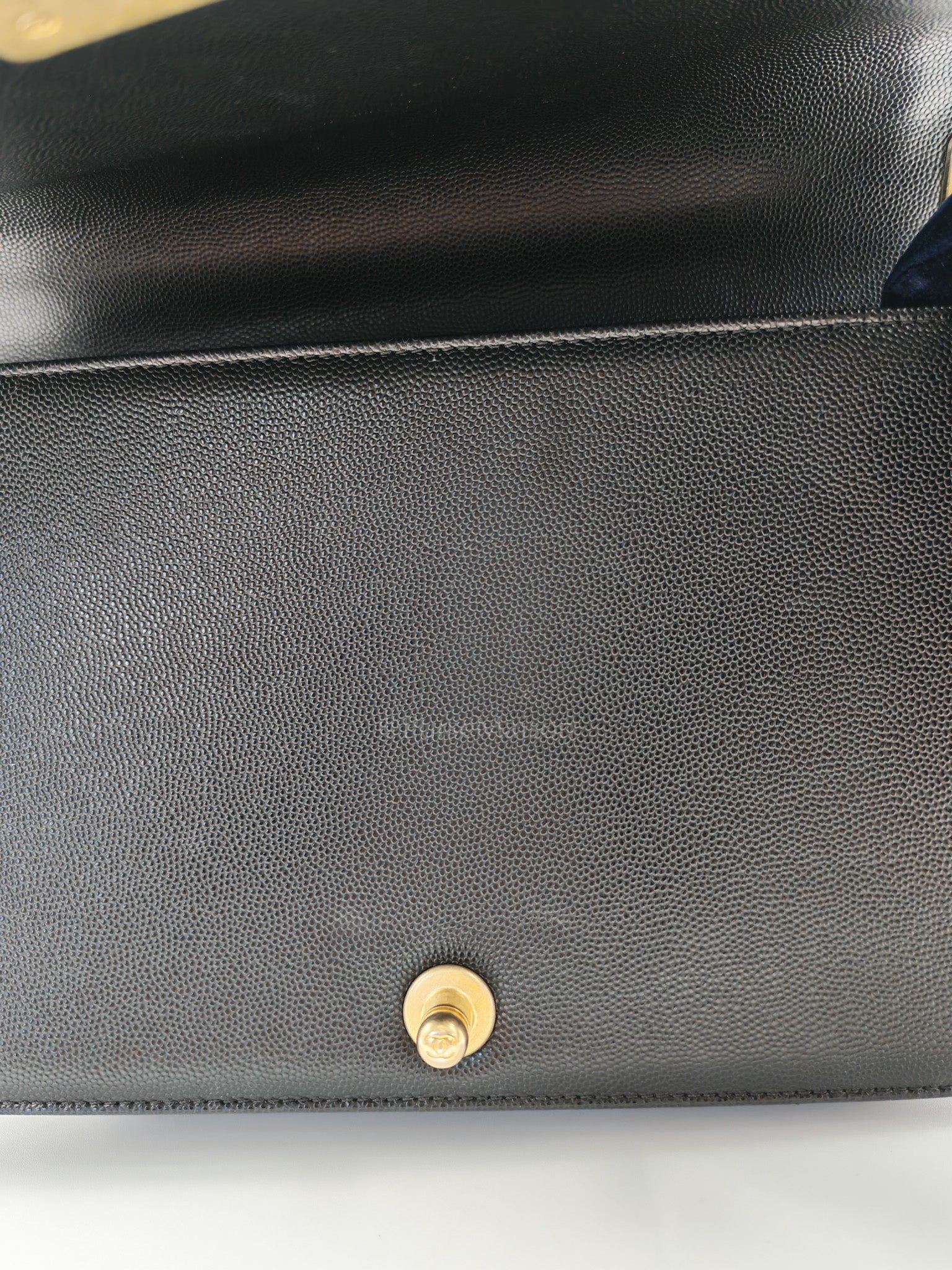 Le Boy New Medium in Black Quilted Caviar Leather & Aged Gold Hardware Series 28