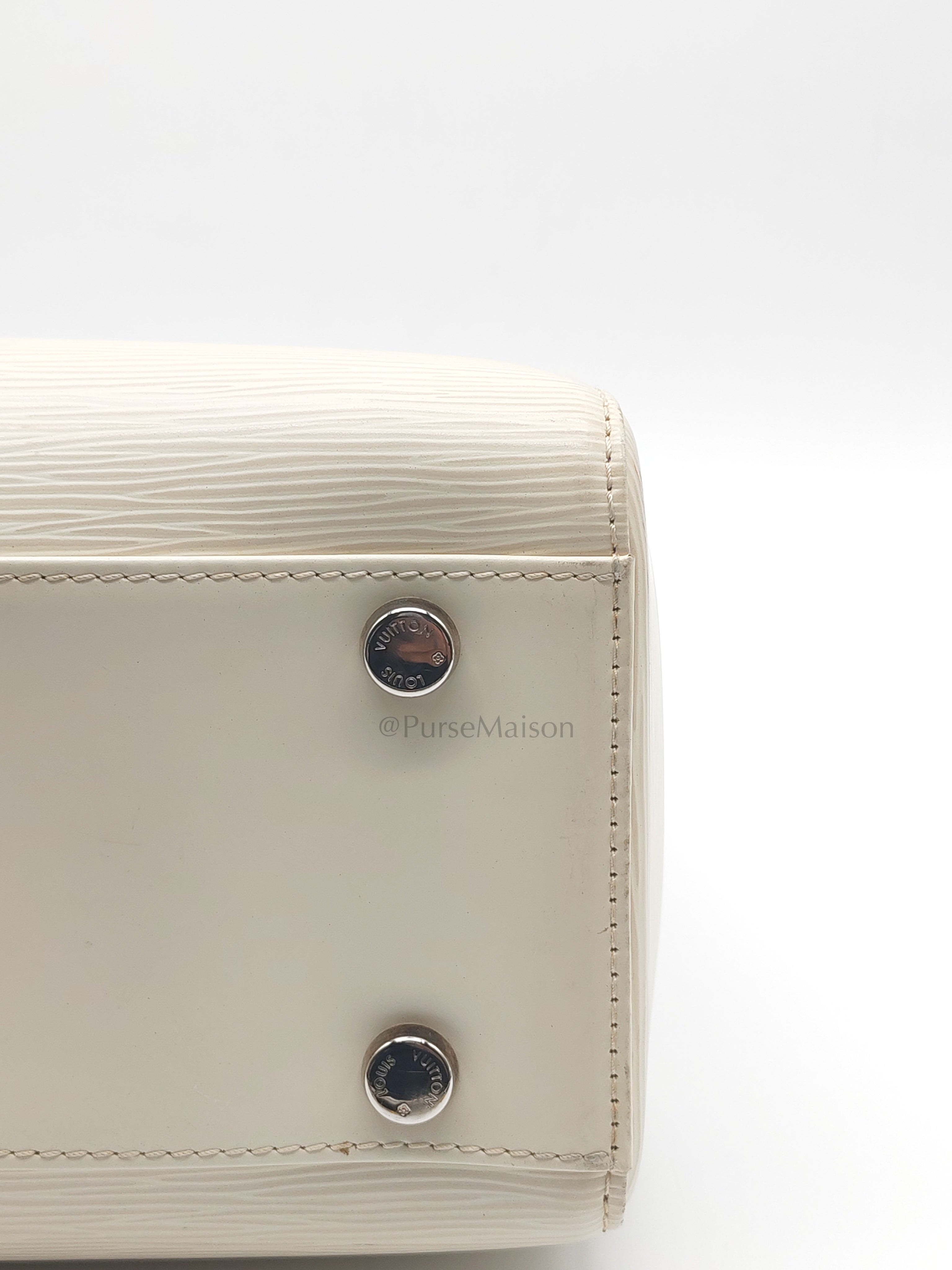 Brea GM in White Ivorie Epi Leather & Silver Hardware | Purse Maison Luxury Bags Shop
