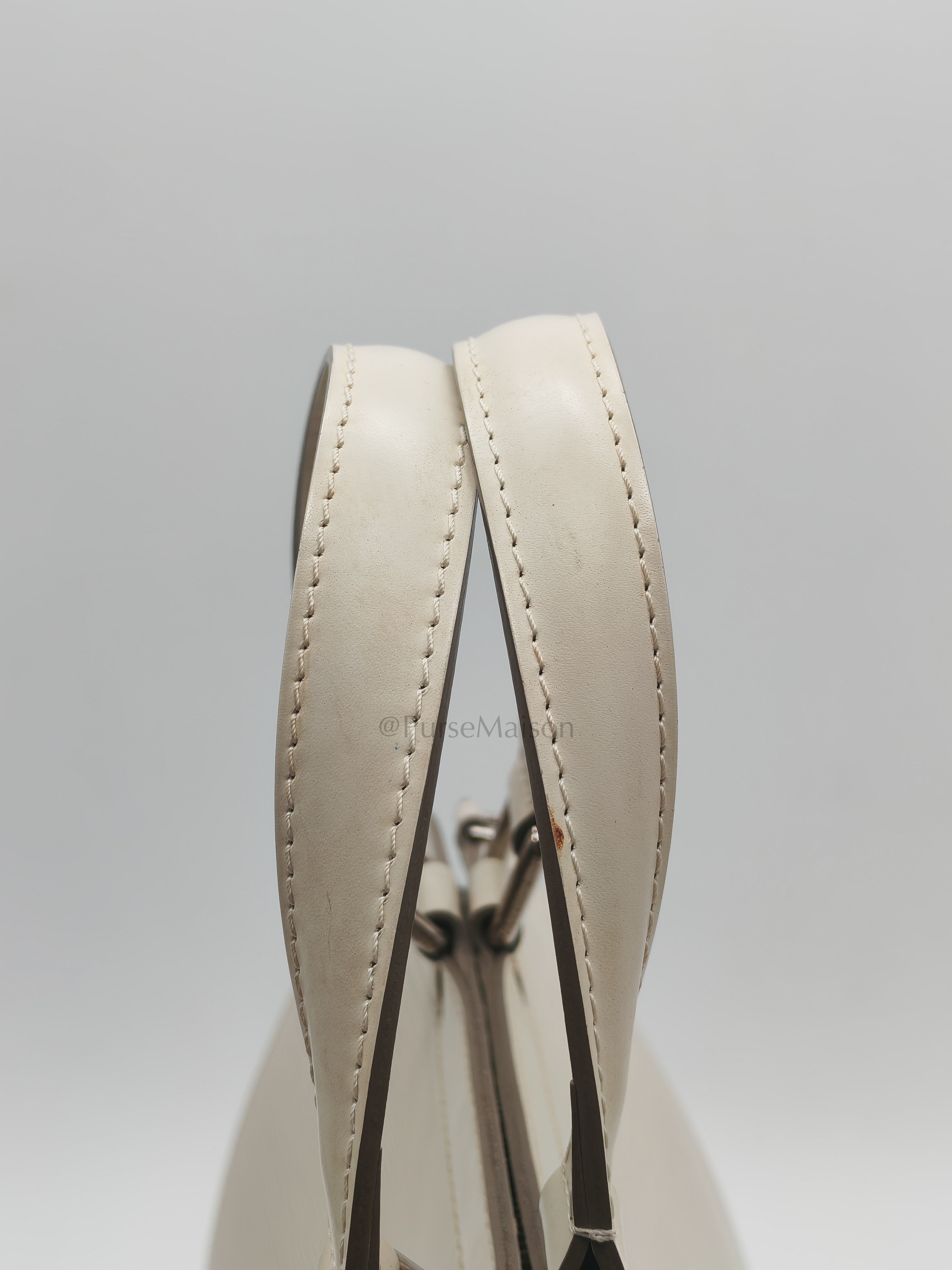 Brea GM in White Ivorie Epi Leather & Silver Hardware | Purse Maison Luxury Bags Shop