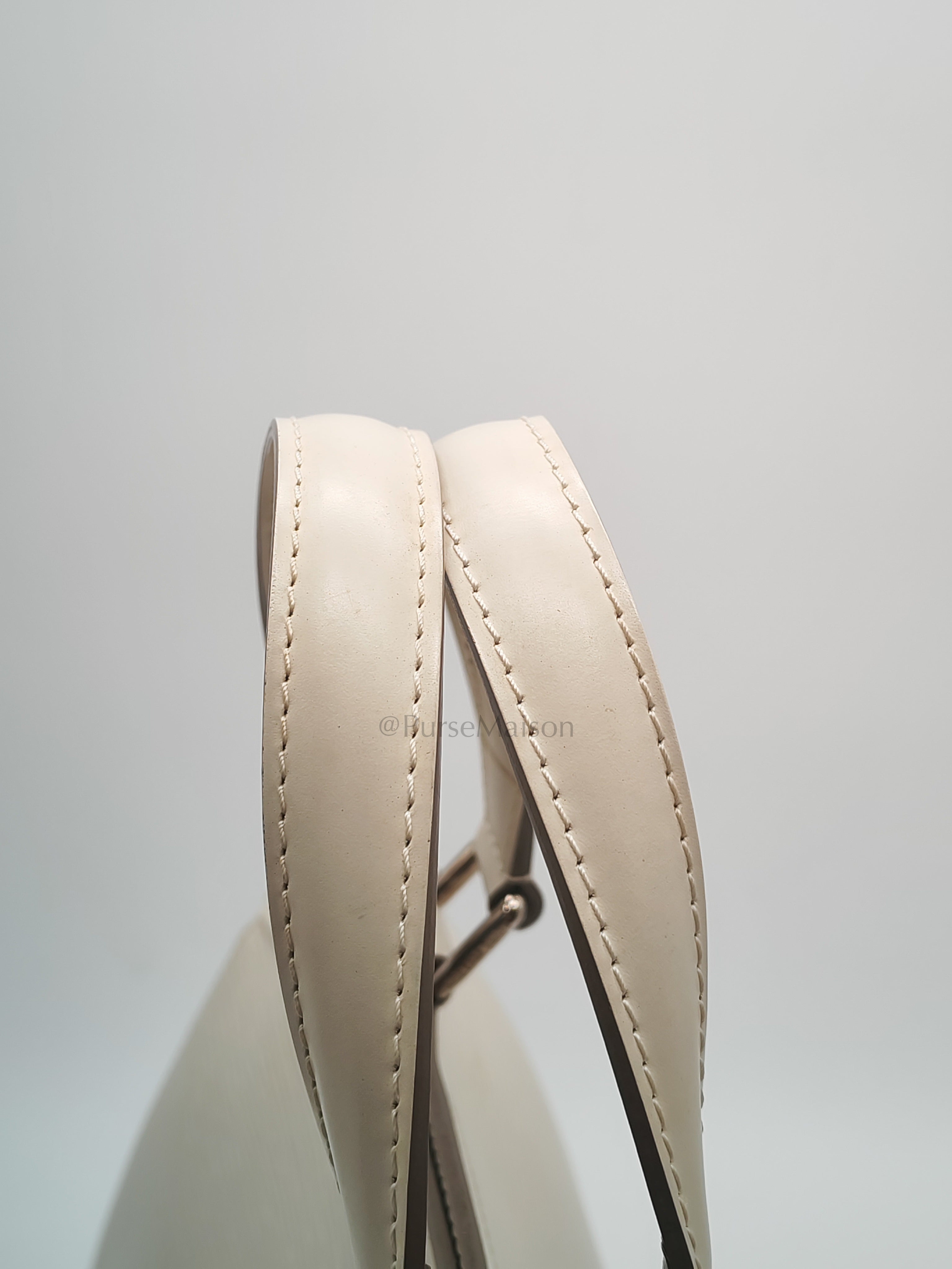 Brea GM in White Ivorie Epi Leather & Silver Hardware | Purse Maison Luxury Bags Shop