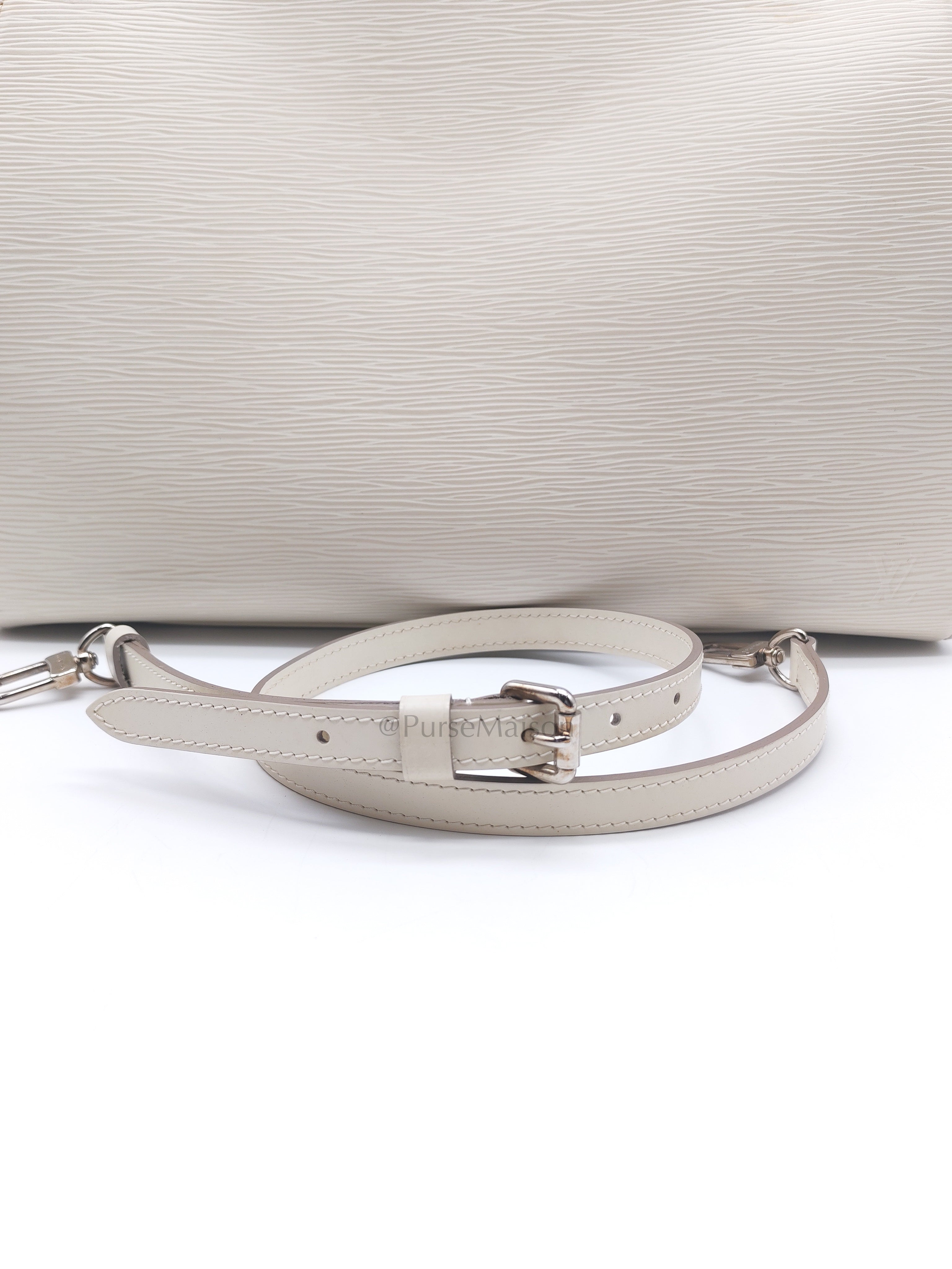 Brea GM in White Ivorie Epi Leather & Silver Hardware | Purse Maison Luxury Bags Shop