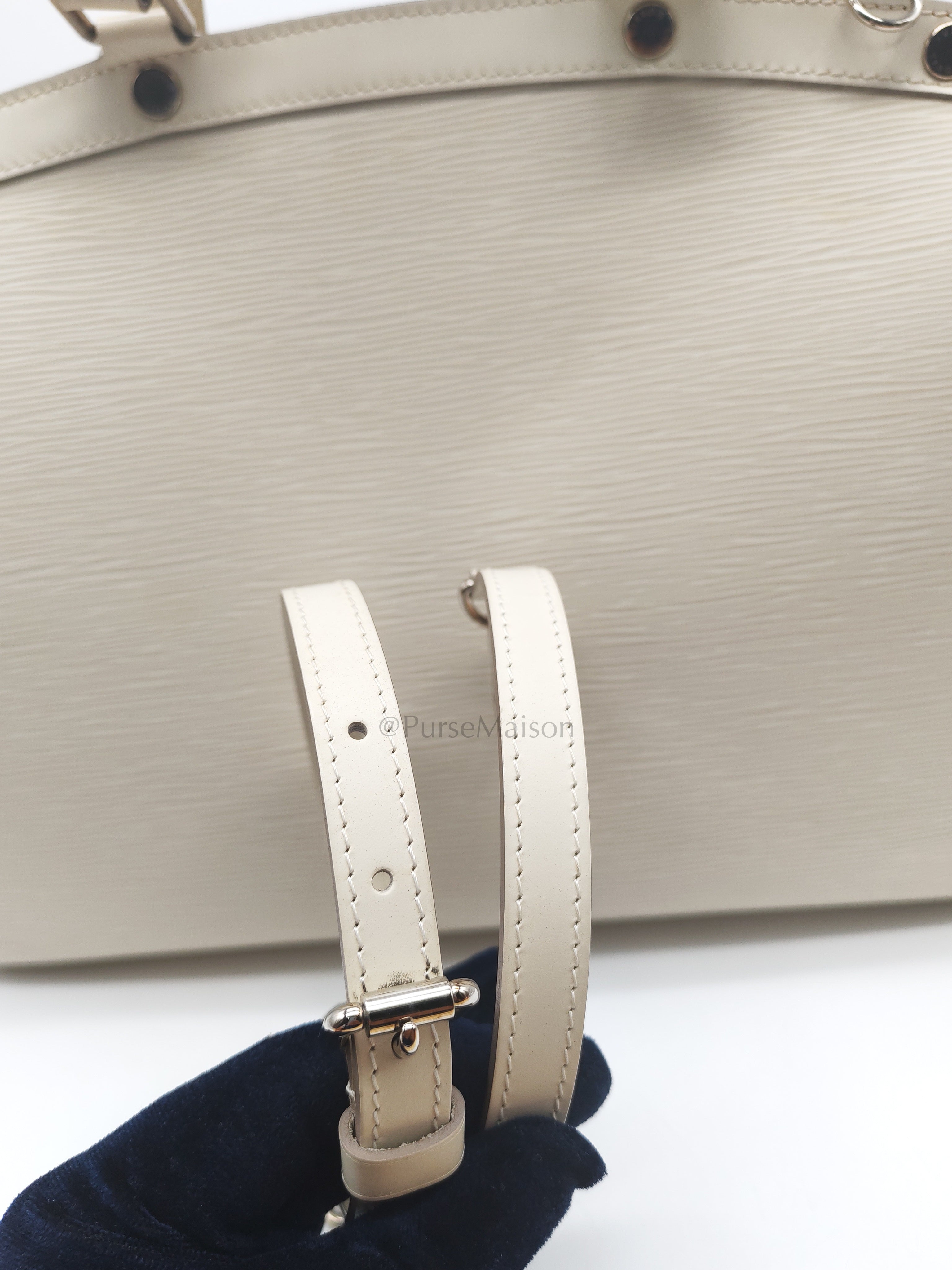 Brea GM in White Ivorie Epi Leather & Silver Hardware | Purse Maison Luxury Bags Shop