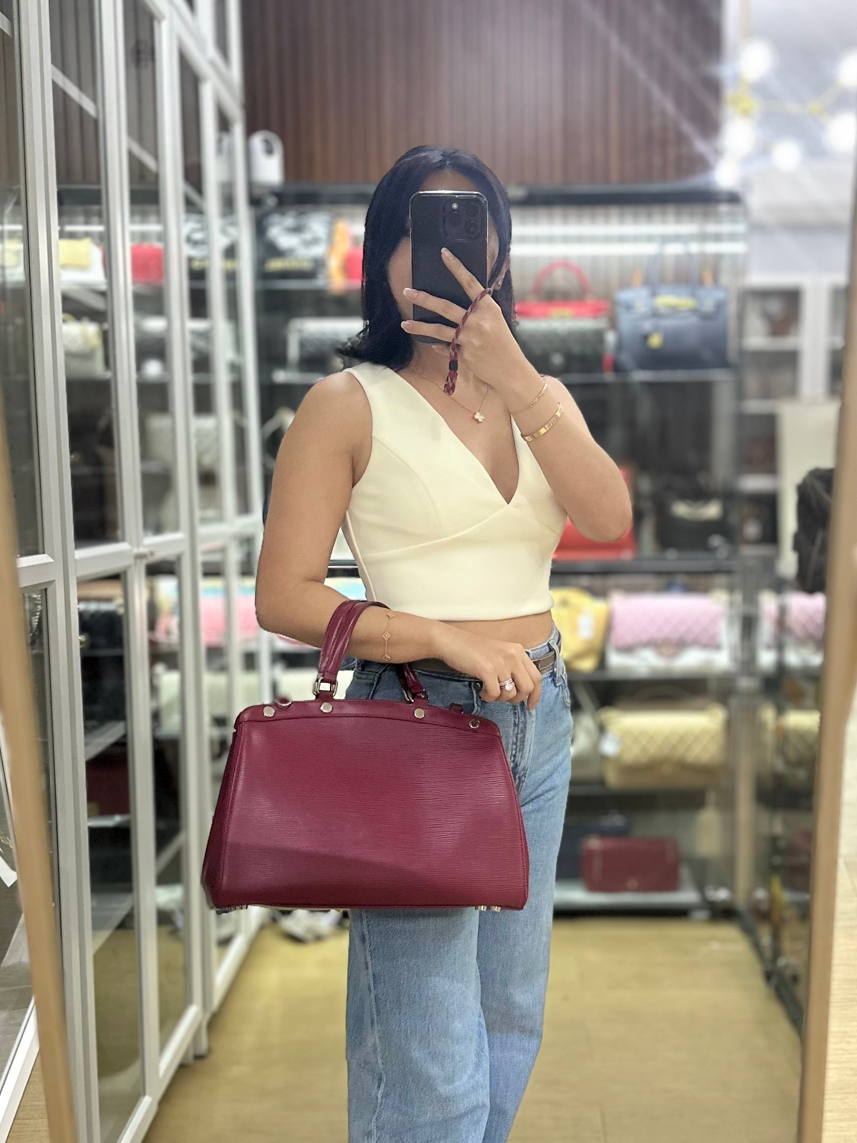 Brea in Carmine Red Epi Leather (Date Code: FL4143) | Purse Maison Luxury Bags Shop