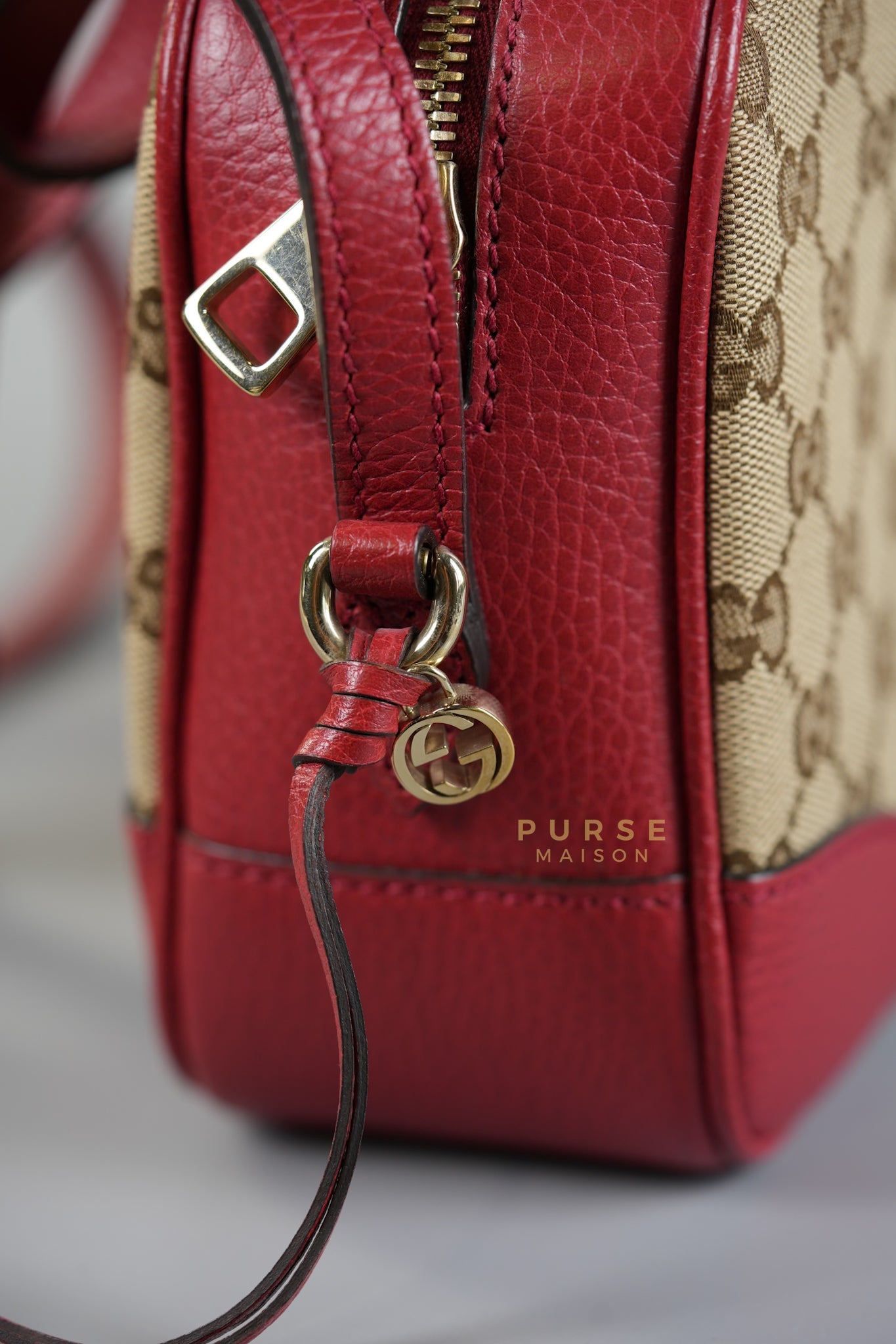 Bree Camera Bag in Red Canvas | Purse Maison Luxury Bags Shop