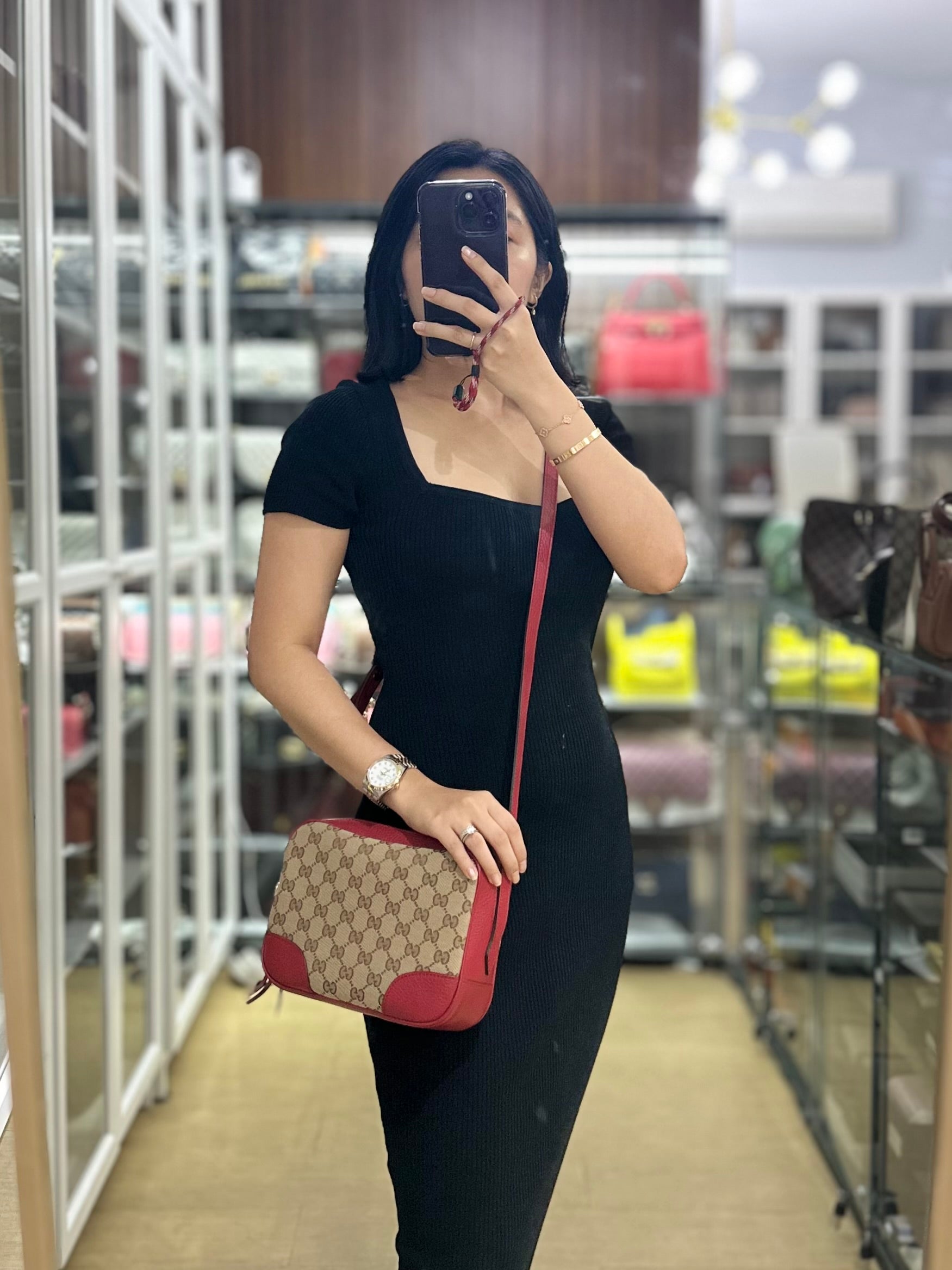 Bree Camera Bag in Red Canvas | Purse Maison Luxury Bags Shop