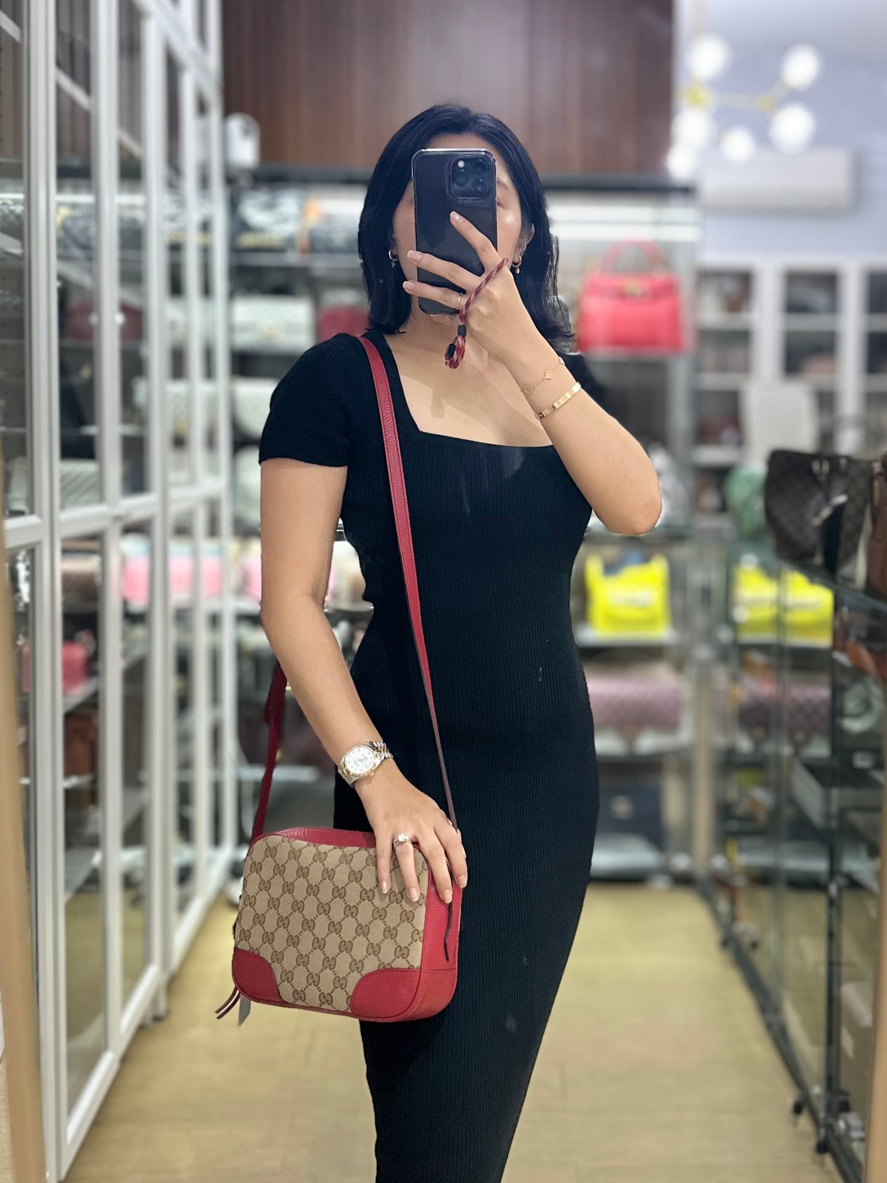 Bree Camera Bag in Red Canvas | Purse Maison Luxury Bags Shop