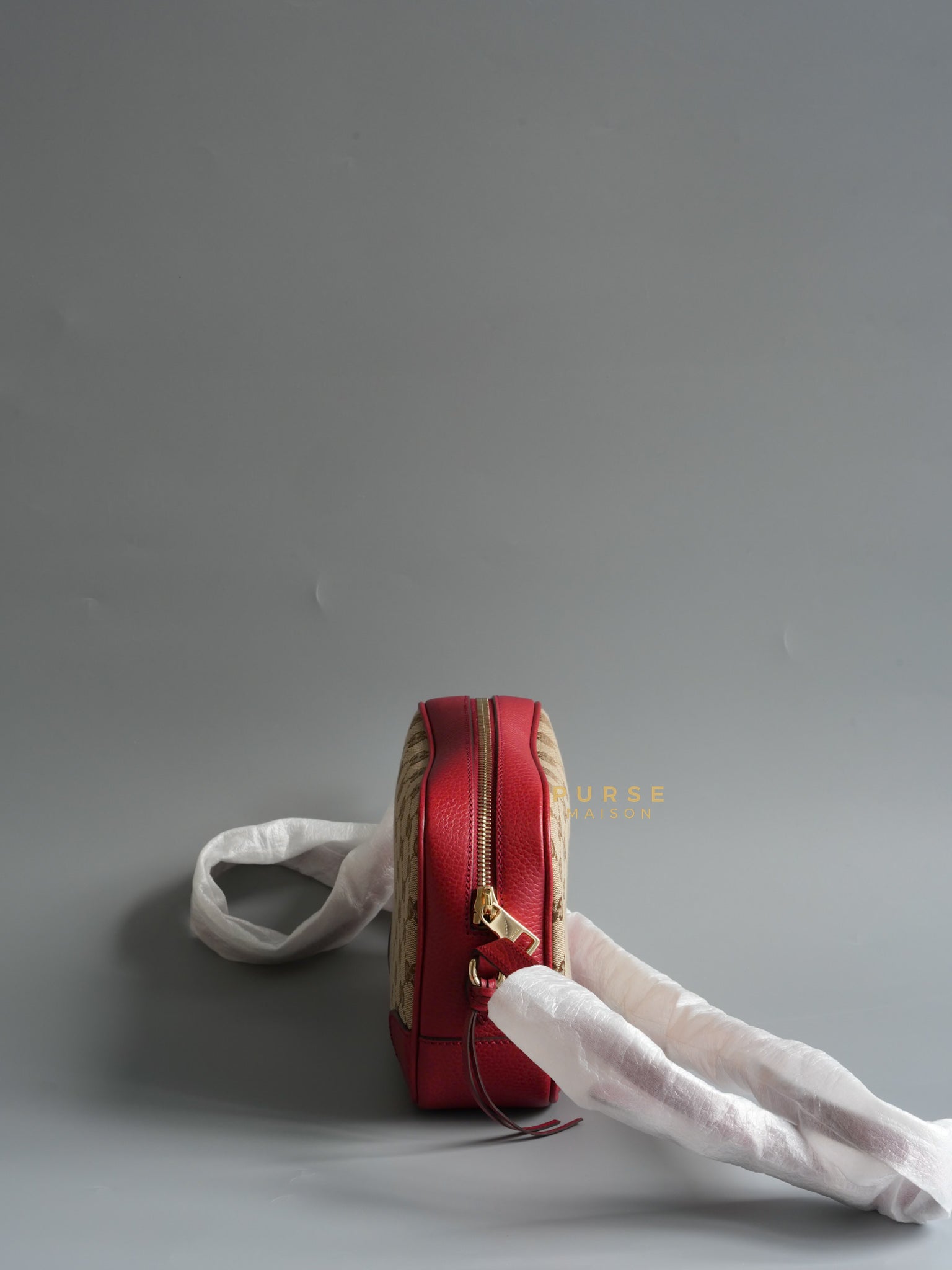 Bree Camera Bag in Red Canvas | Purse Maison Luxury Bags Shop