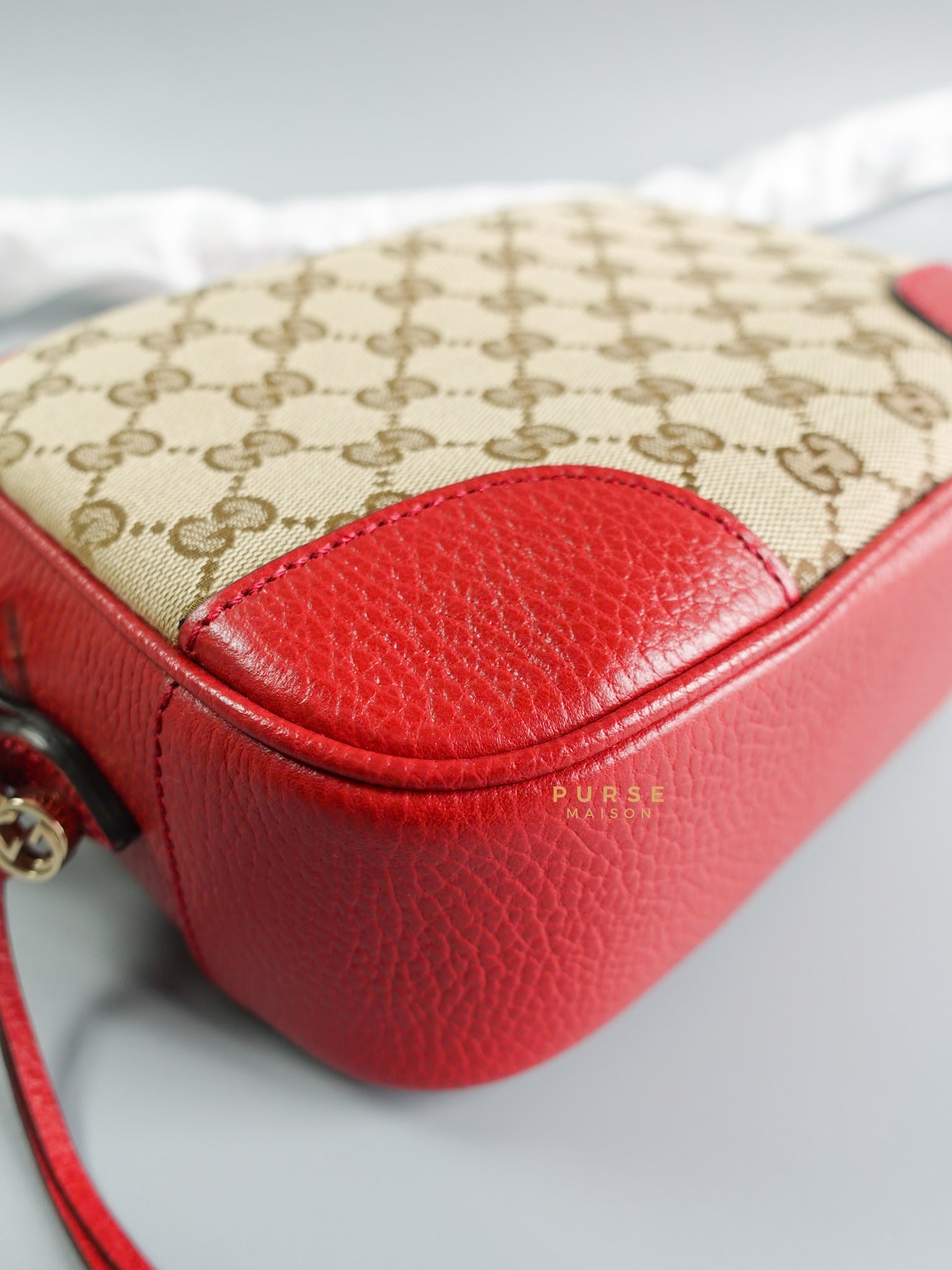 Bree Camera Bag in Red Canvas | Purse Maison Luxury Bags Shop