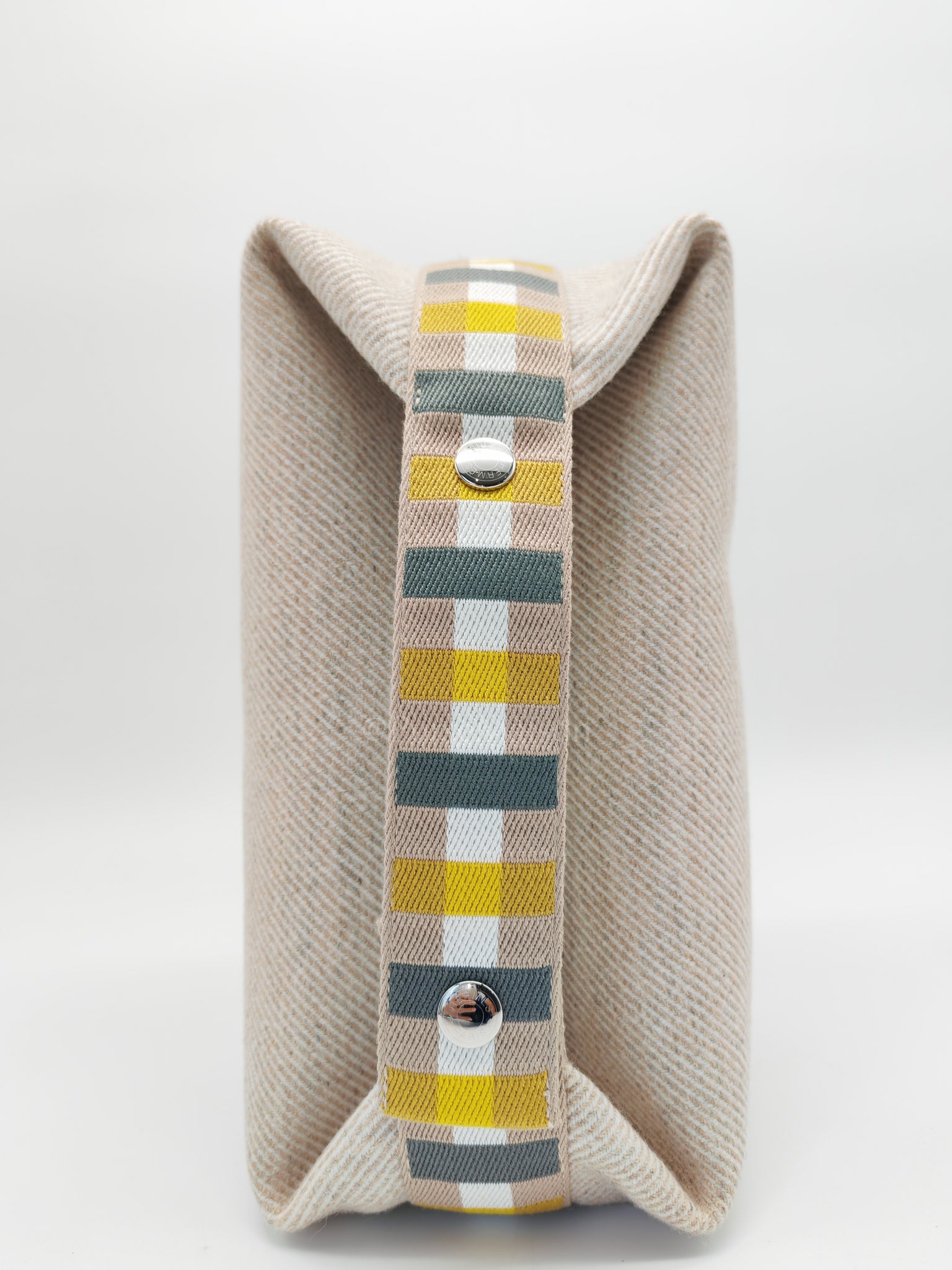 Bride a Brac Au Carre GM Cotton Seigle/Yellow Handbag | Purse Maison Luxury Bags Shop