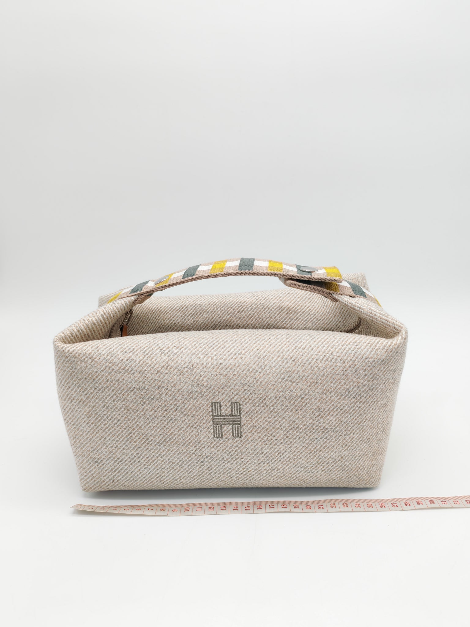 Bride a Brac Au Carre GM Cotton Seigle/Yellow Handbag | Purse Maison Luxury Bags Shop