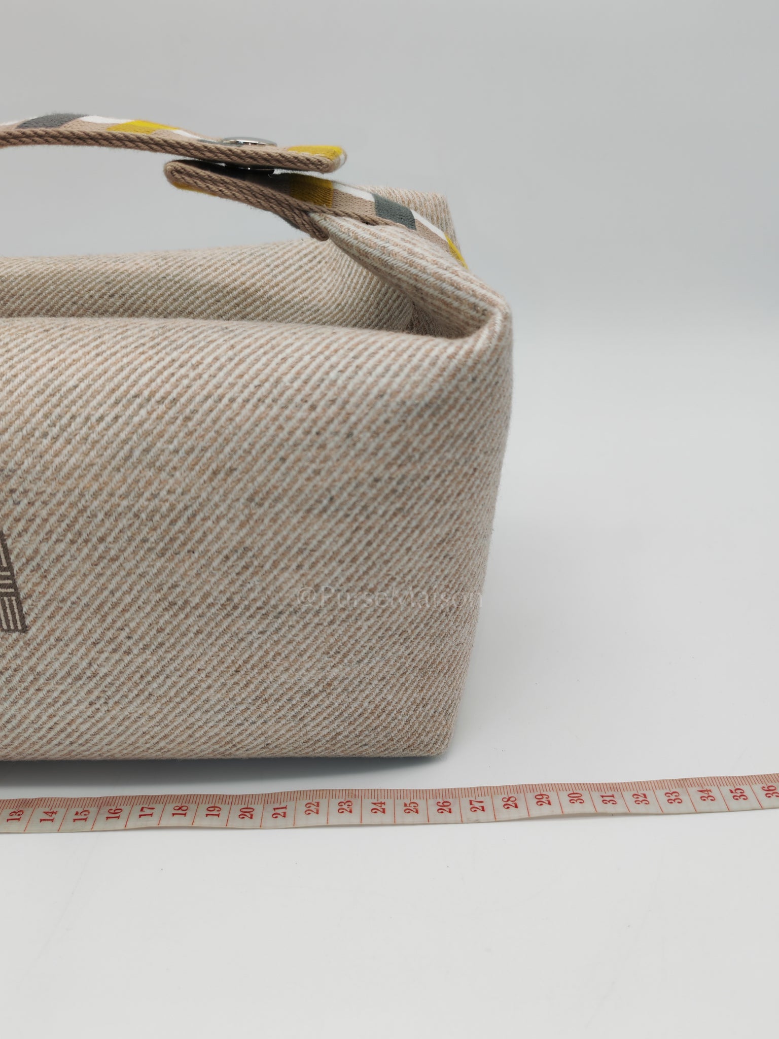 Bride a Brac Au Carre GM Cotton Seigle/Yellow Handbag | Purse Maison Luxury Bags Shop