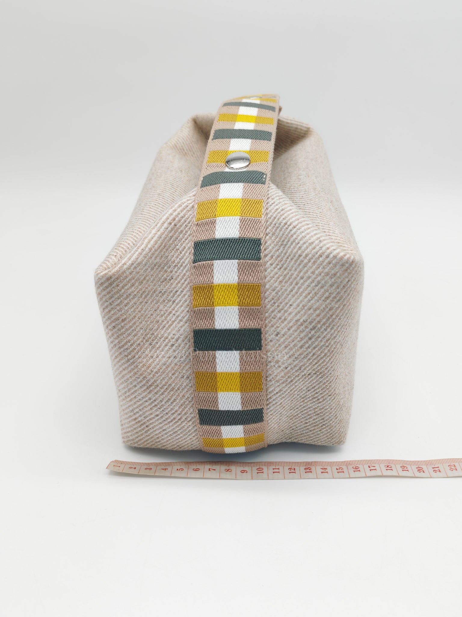 Bride a Brac Au Carre GM Cotton Seigle/Yellow Handbag | Purse Maison Luxury Bags Shop