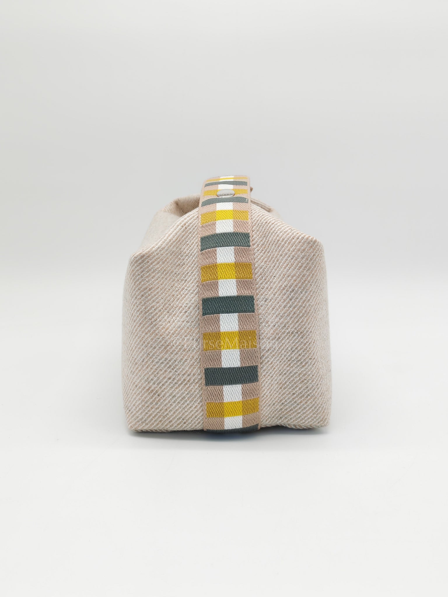 Bride a Brac Au Carre GM Cotton Seigle/Yellow Handbag | Purse Maison Luxury Bags Shop