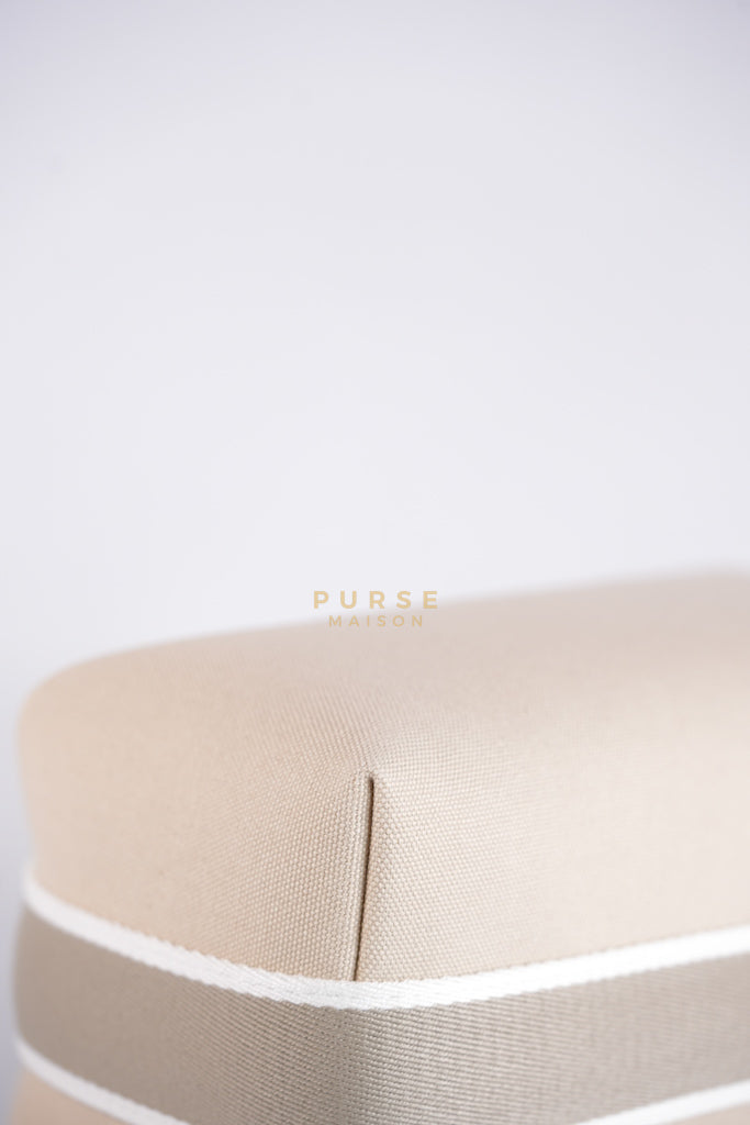 Bride A Brac PM Cosmetic Pouch in White/Cream Canvas and Palladium Hardware | Purse Maison Luxury Bags Shop