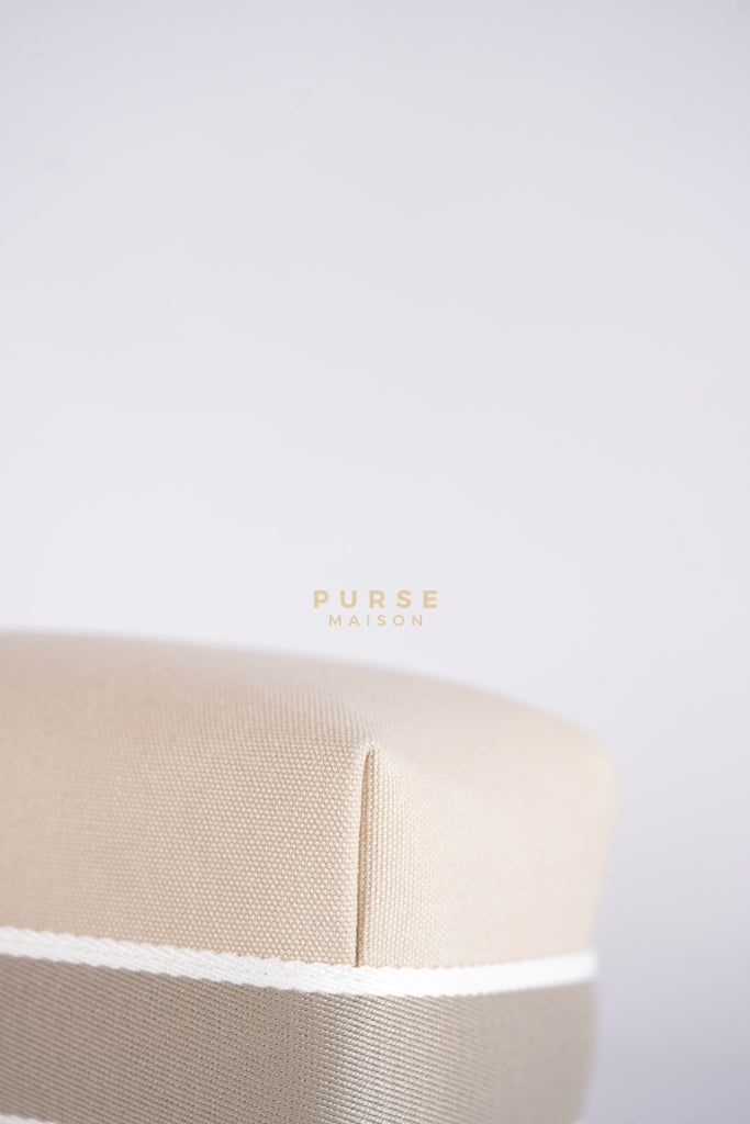 Bride A Brac PM Cosmetic Pouch in White/Cream Canvas and Palladium Hardware | Purse Maison Luxury Bags Shop