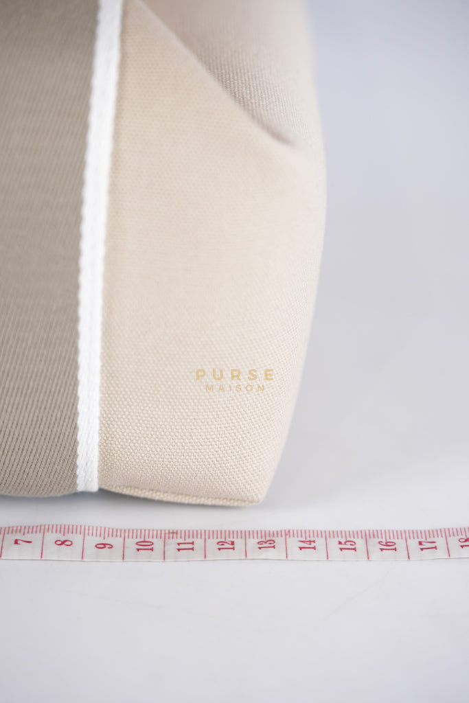 Bride A Brac PM Cosmetic Pouch in White/Cream Canvas and Palladium Hardware | Purse Maison Luxury Bags Shop